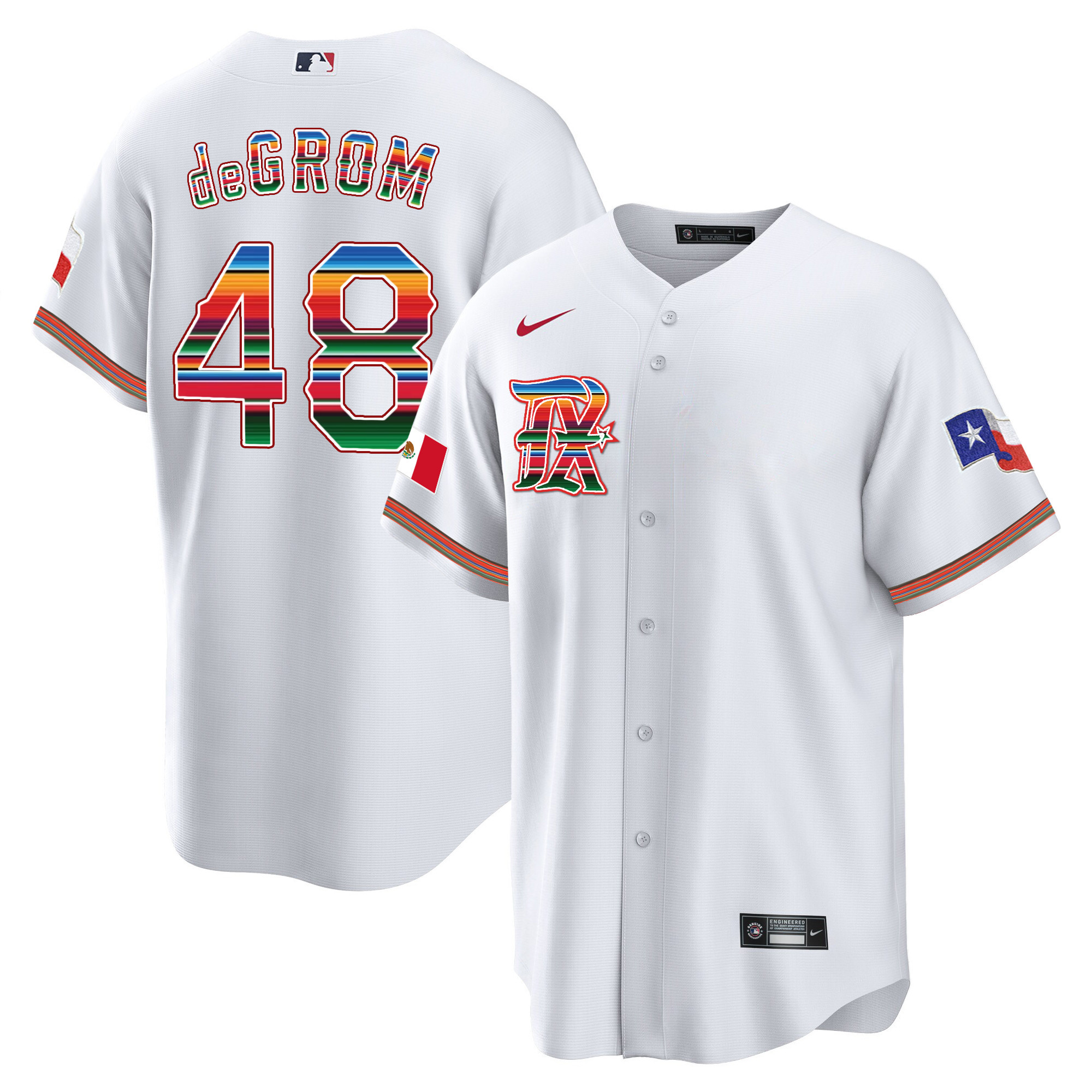 Men's Texas Rangers Mexican Heritage Night Cool Base Jersey - City Connect - All Stitched - Image 16