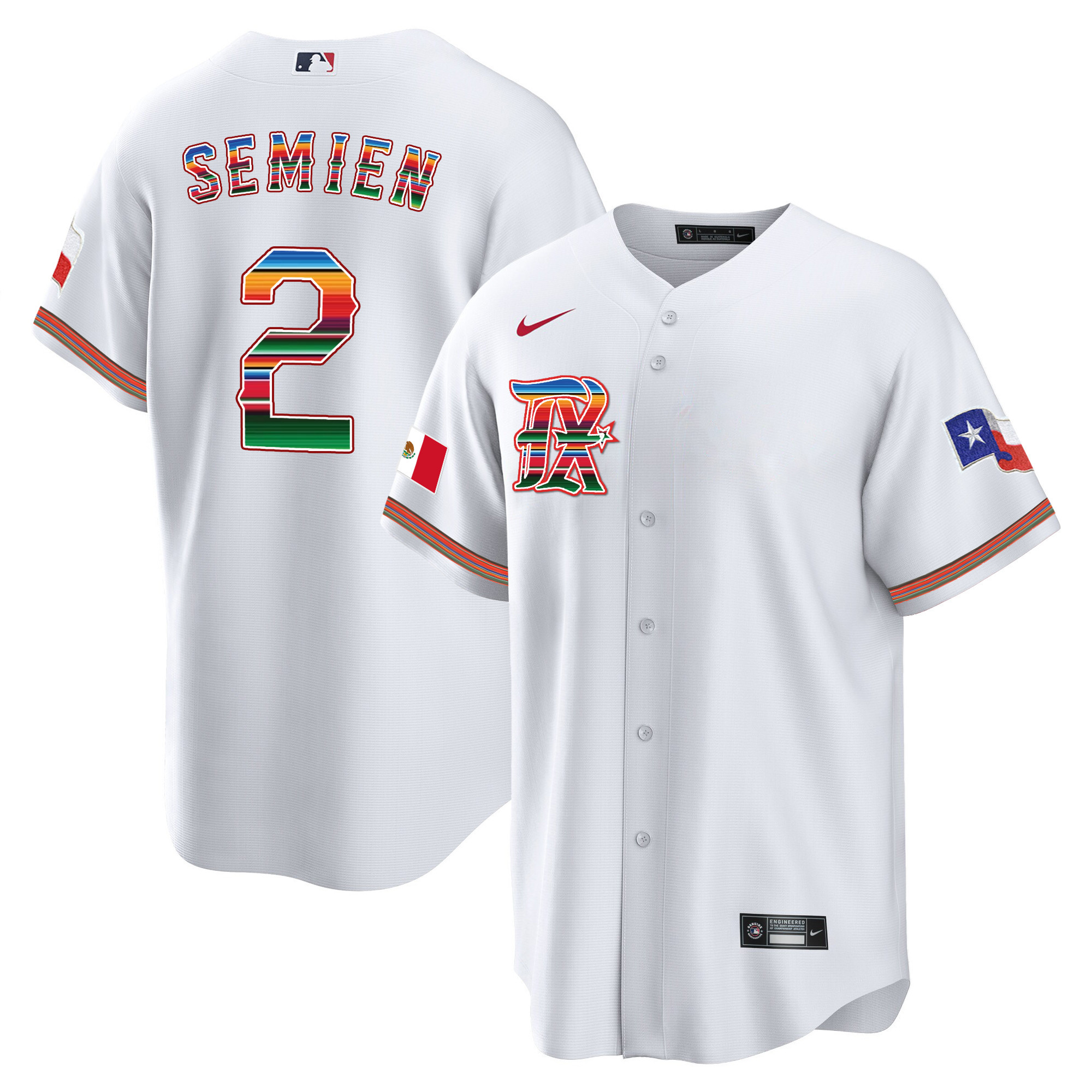 Men's Texas Rangers Mexican Heritage Night Cool Base Jersey - City Connect - All Stitched - Image 19