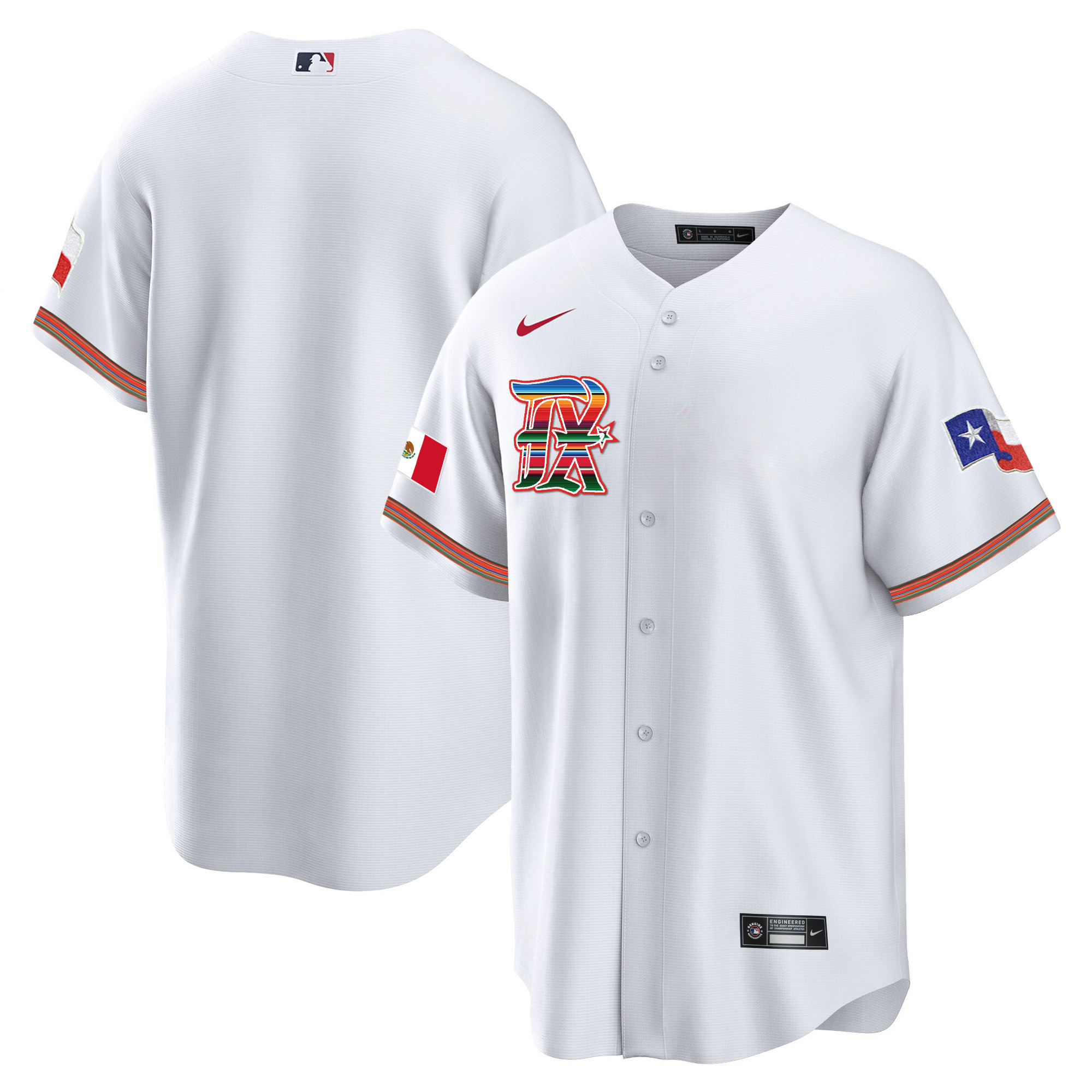 Men's Texas Rangers Mexican Heritage Night Cool Base Jersey - City Connect - All Stitched - Image 21