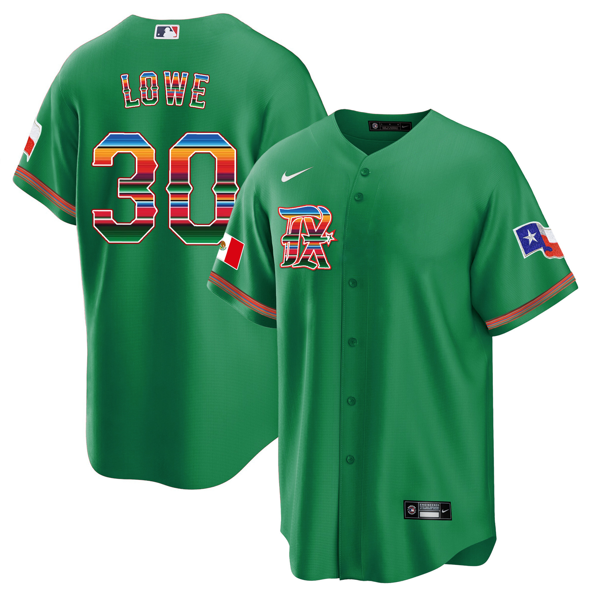Men's Texas Rangers Mexican Heritage Night Cool Base Jersey - City Connect - All Stitched - Image 27