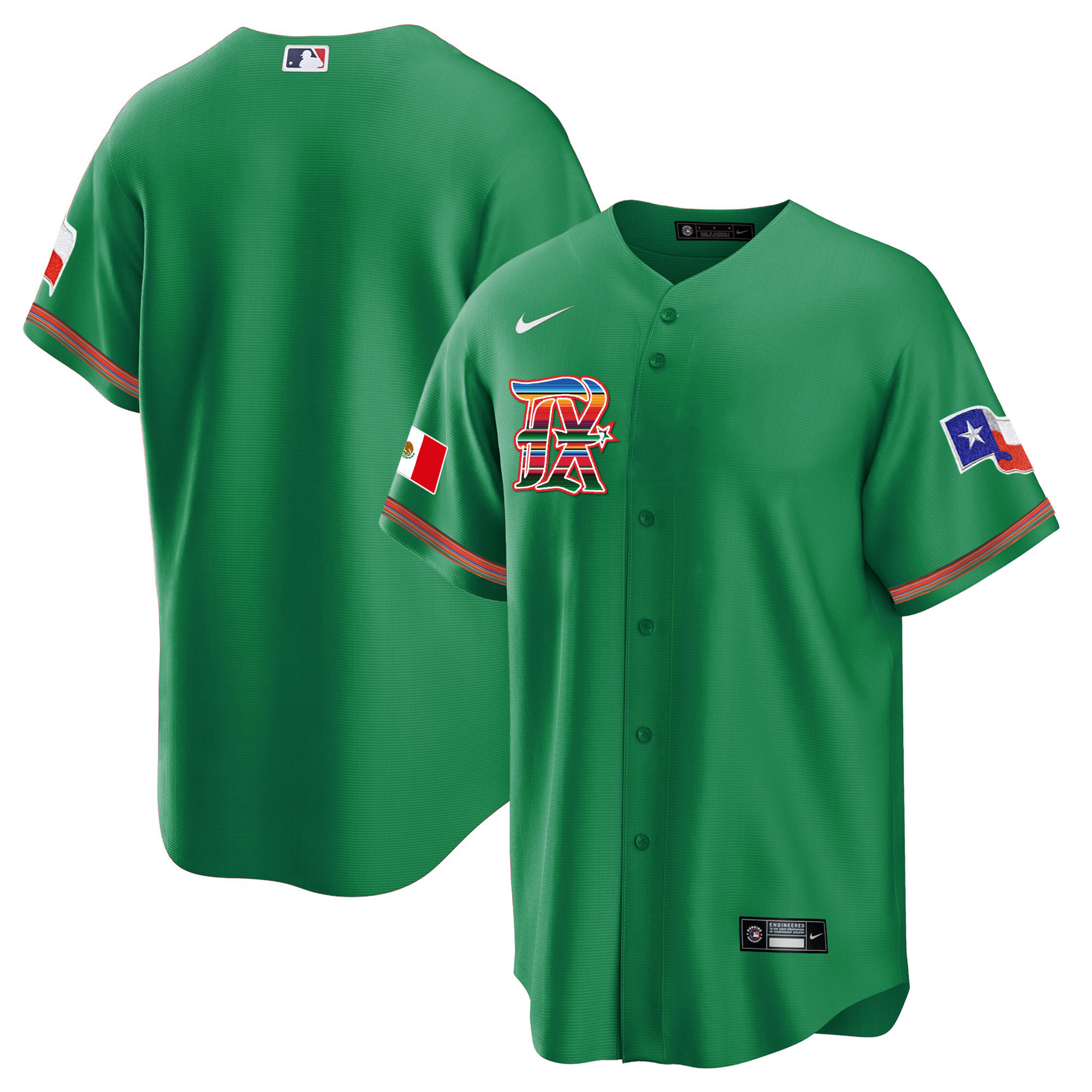 Men's Texas Rangers Mexican Heritage Night Cool Base Jersey - City Connect - All Stitched - Image 28
