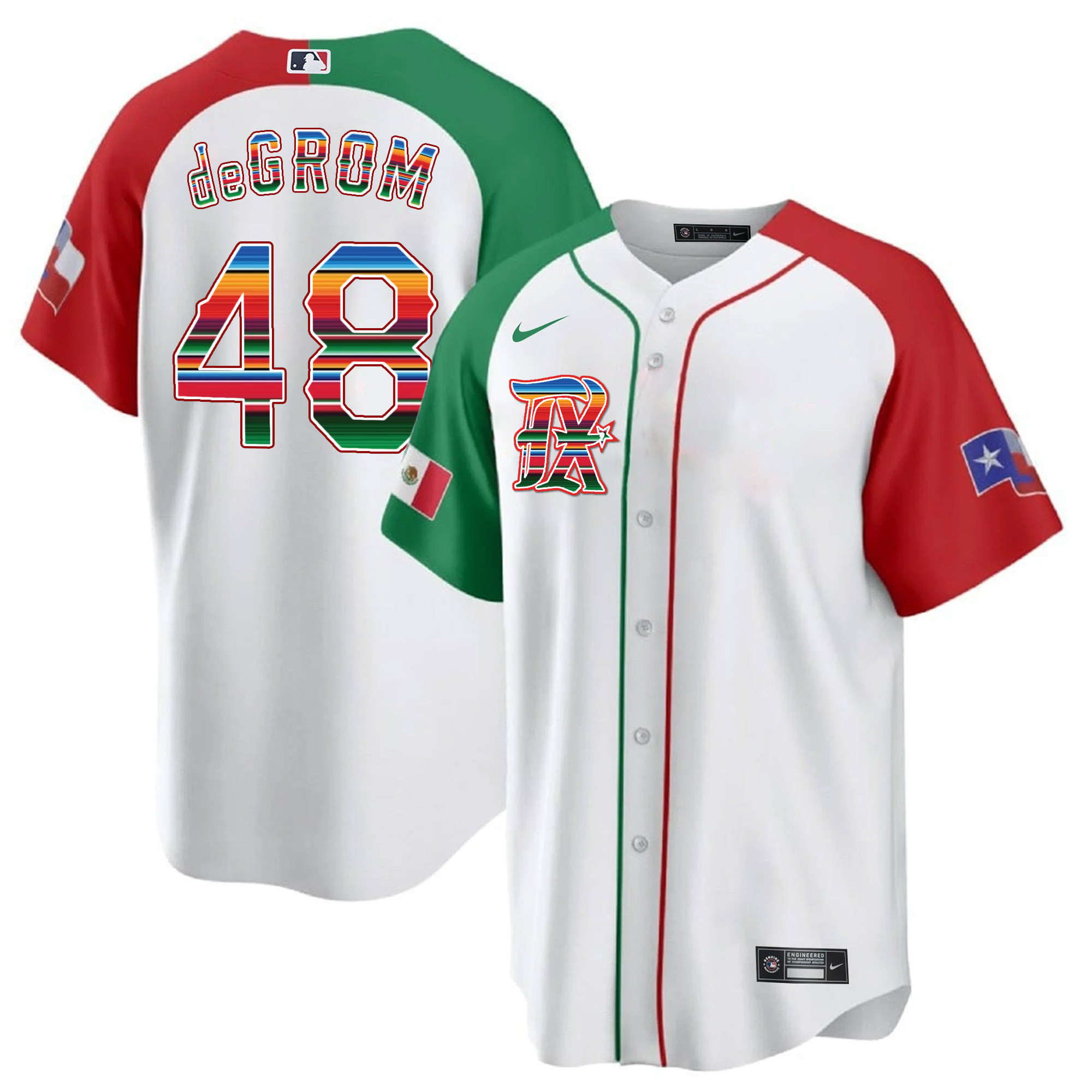 Men's Texas Rangers Mexican Heritage Night Cool Base Jersey - City Connect - All Stitched - Image 30
