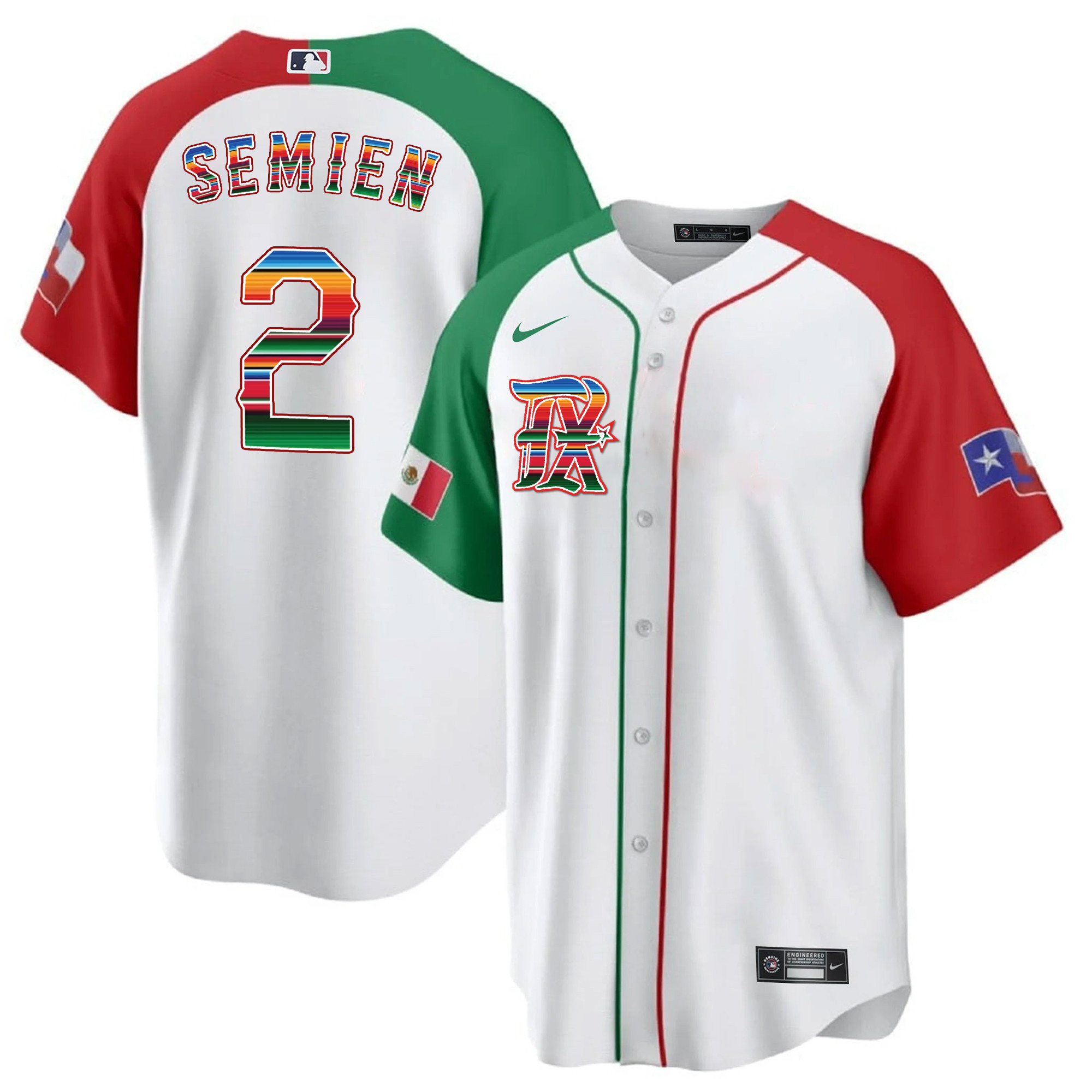 Men's Texas Rangers Mexican Heritage Night Cool Base Jersey - City Connect - All Stitched - Image 33