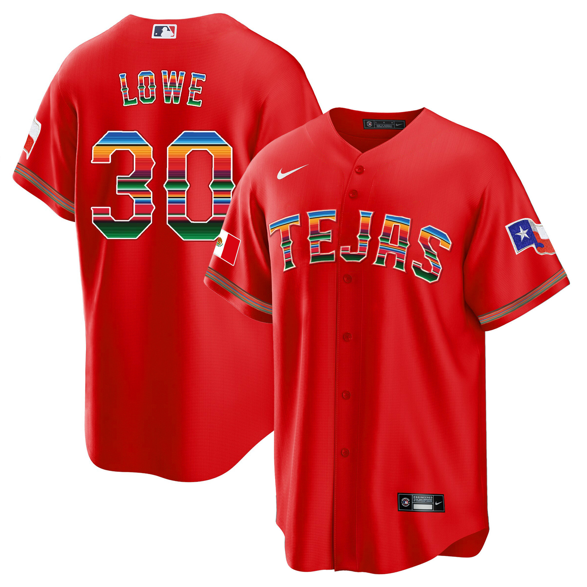Men's Texas Rangers Mexican Heritage Night Cool Base Jersey - Tejas - All Stitched - Image 13