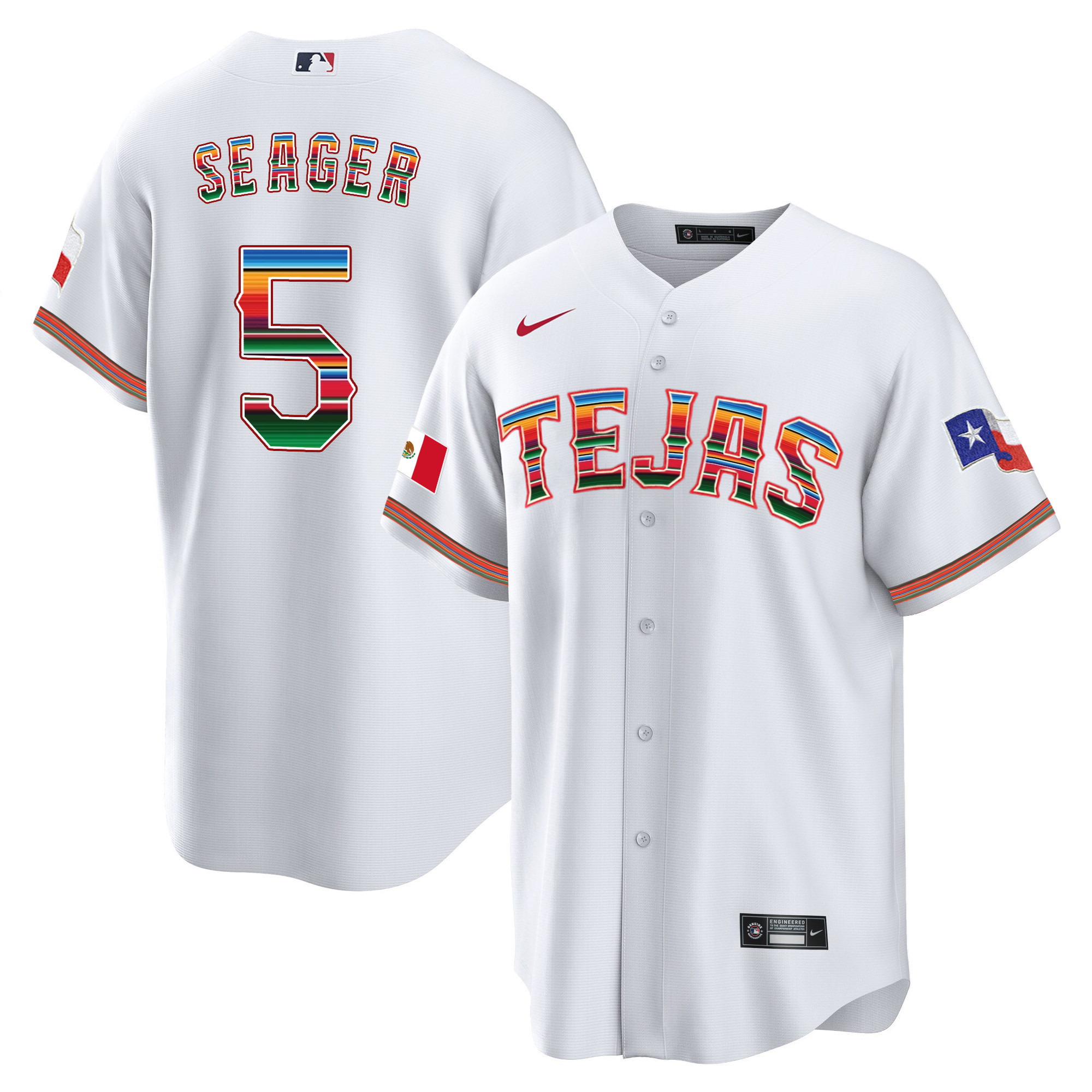 Men's Texas Rangers Mexican Heritage Night Cool Base Jersey - Tejas - All Stitched - Image 18