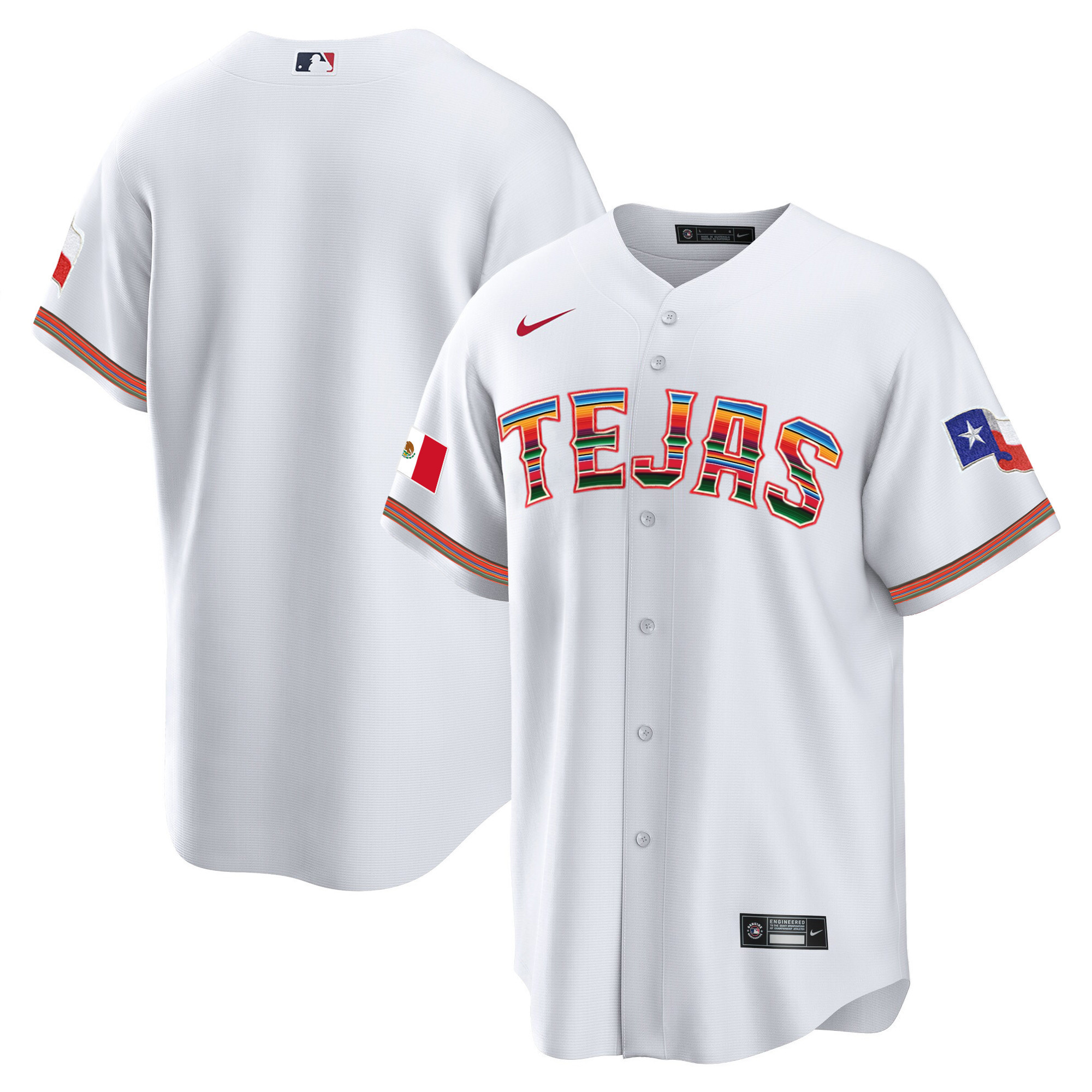 Men's Texas Rangers Mexican Heritage Night Cool Base Jersey - Tejas - All Stitched - Image 21