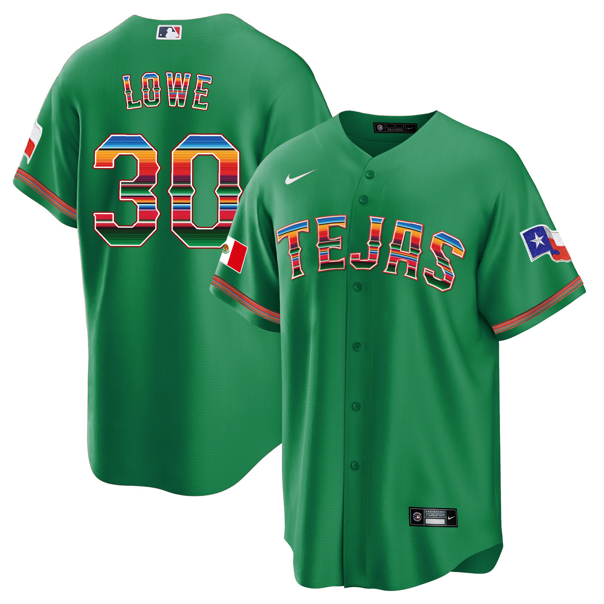 Men's Texas Rangers Mexican Heritage Night Cool Base Jersey - Tejas - All Stitched - Image 27