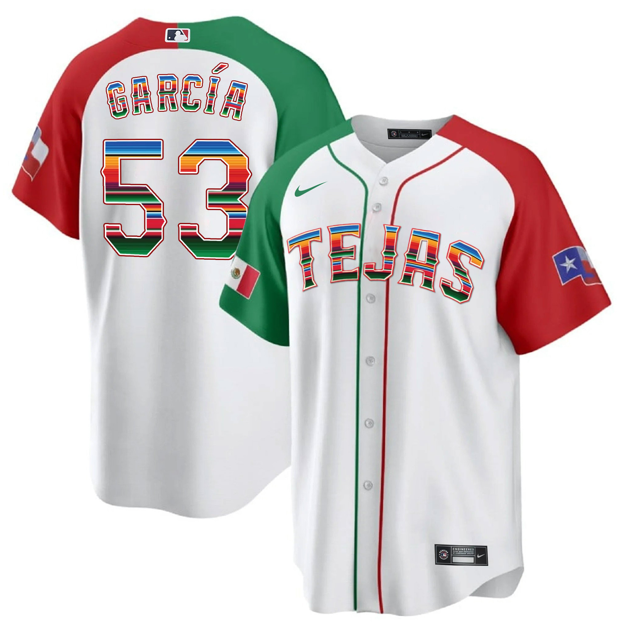 Men's Texas Rangers Mexican Heritage Night Cool Base Jersey - Tejas - All Stitched - Image 31