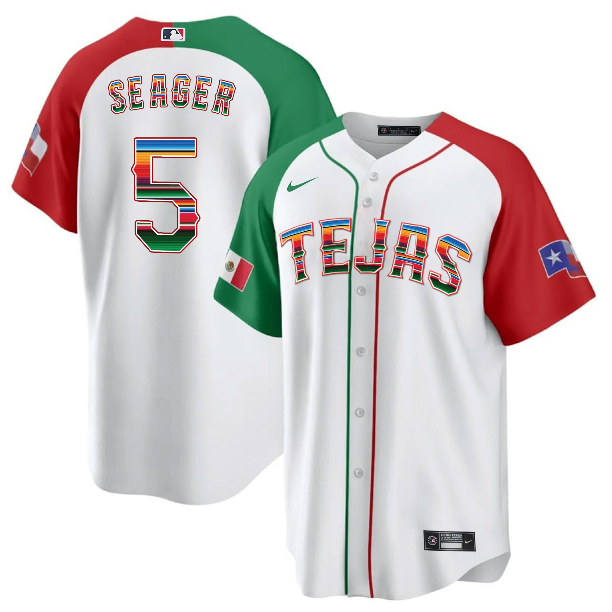 Men's Texas Rangers Mexican Heritage Night Cool Base Jersey - Tejas - All Stitched - Image 32