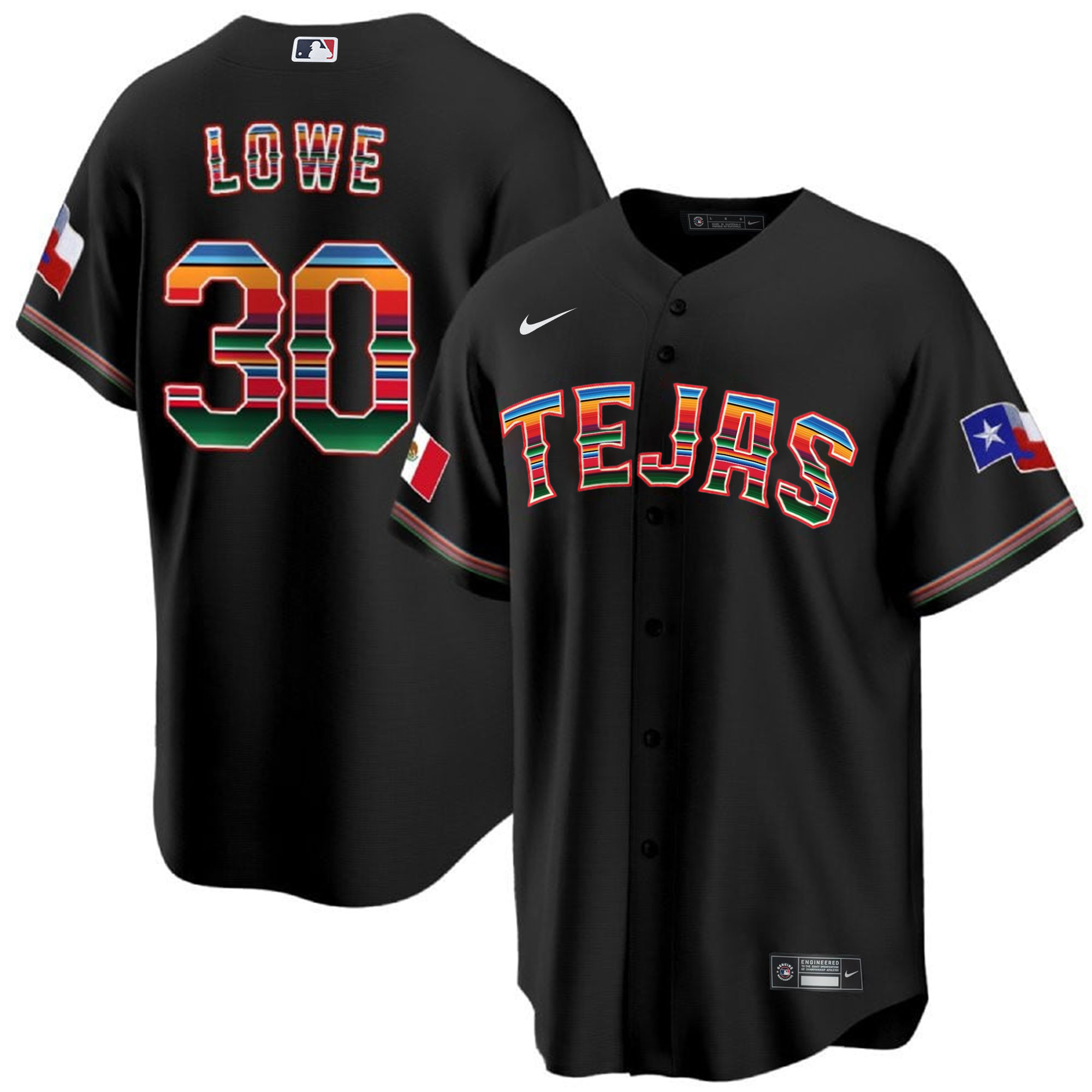 Men's Texas Rangers Mexican Heritage Night Cool Base Jersey - Tejas - All Stitched - Image 6