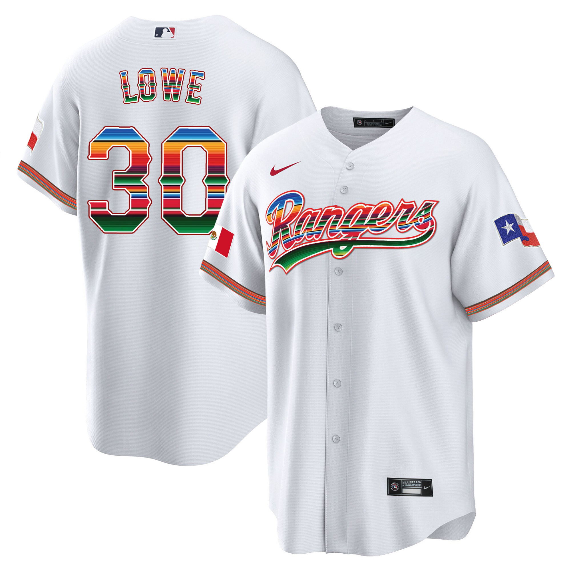 Men's Texas Rangers Mexican Heritage Night Cool Base Jersey - Home - All Stitched - Image 20