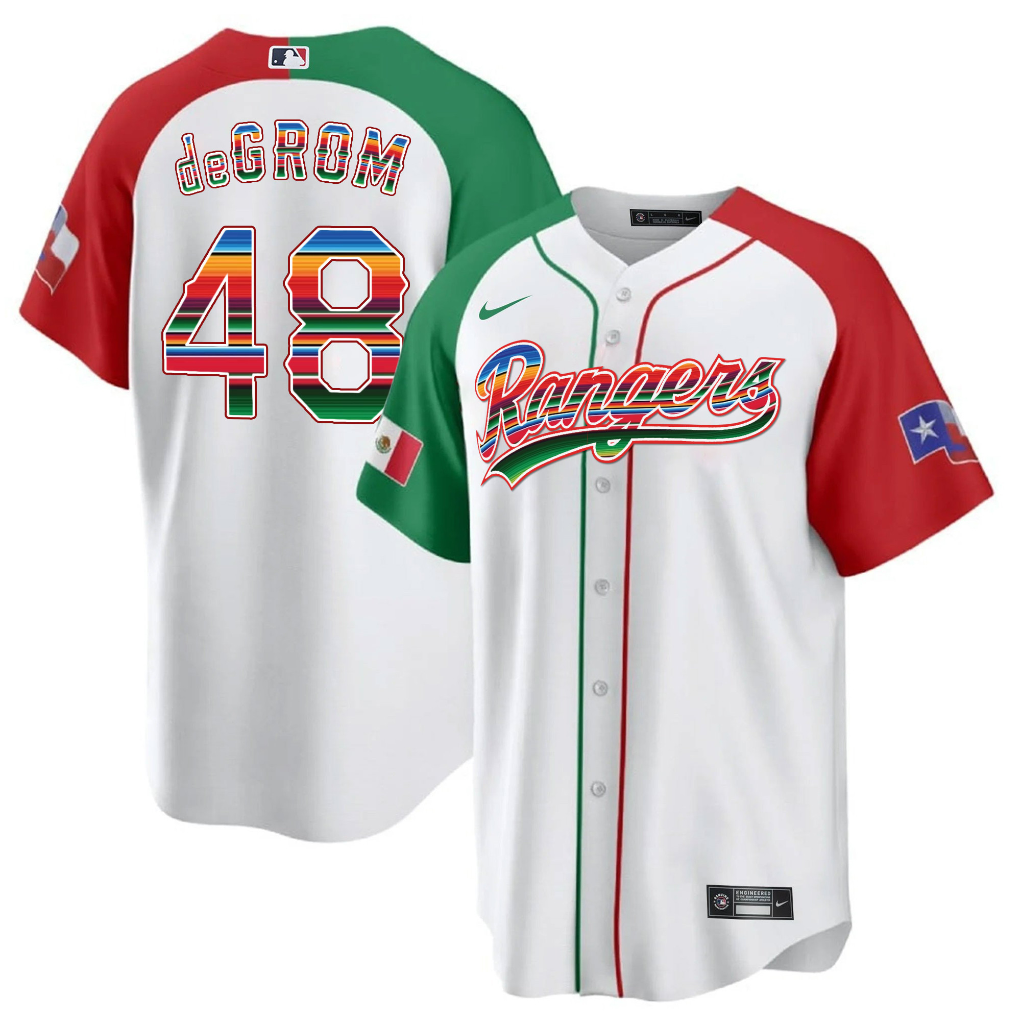 Men's Texas Rangers Mexican Heritage Night Cool Base Jersey - Home - All Stitched - Image 30