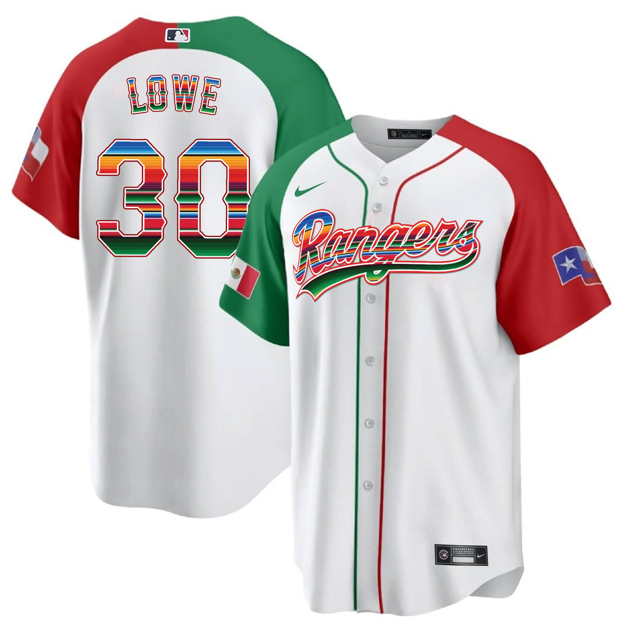 Men's Texas Rangers Mexican Heritage Night Cool Base Jersey - Home - All Stitched - Image 34