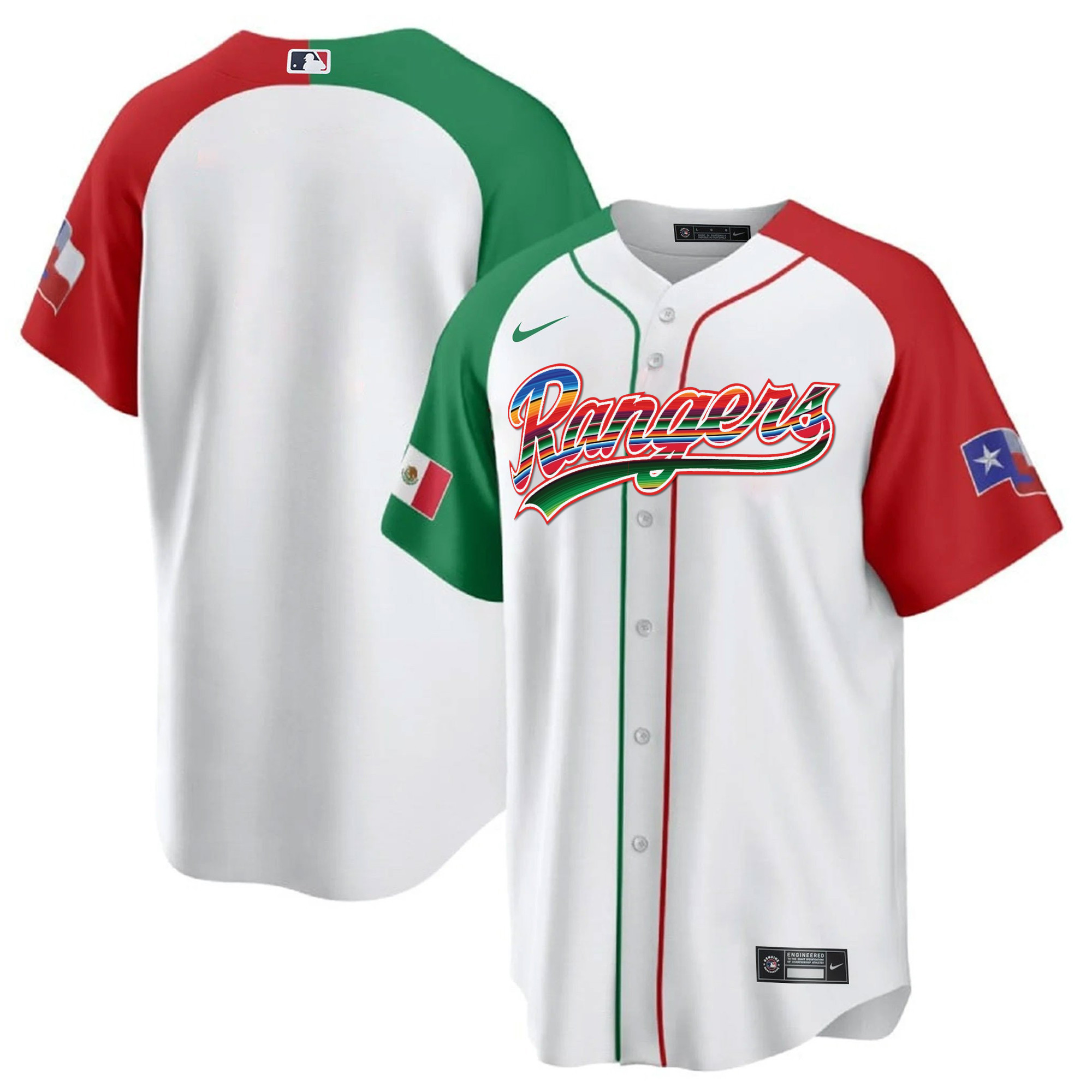 Men's Texas Rangers Mexican Heritage Night Cool Base Jersey - Home - All Stitched - Image 35