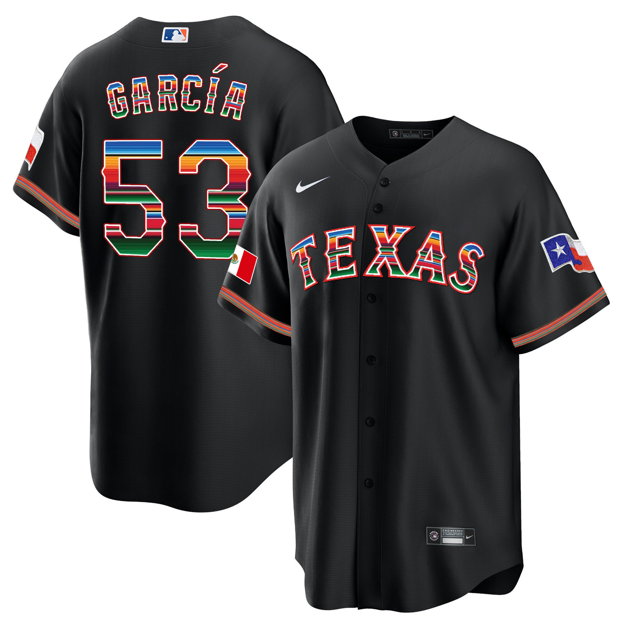 Men's Texas Rangers Mexican Heritage Night Cool Base Jersey - Away - All Stitched - Image 3