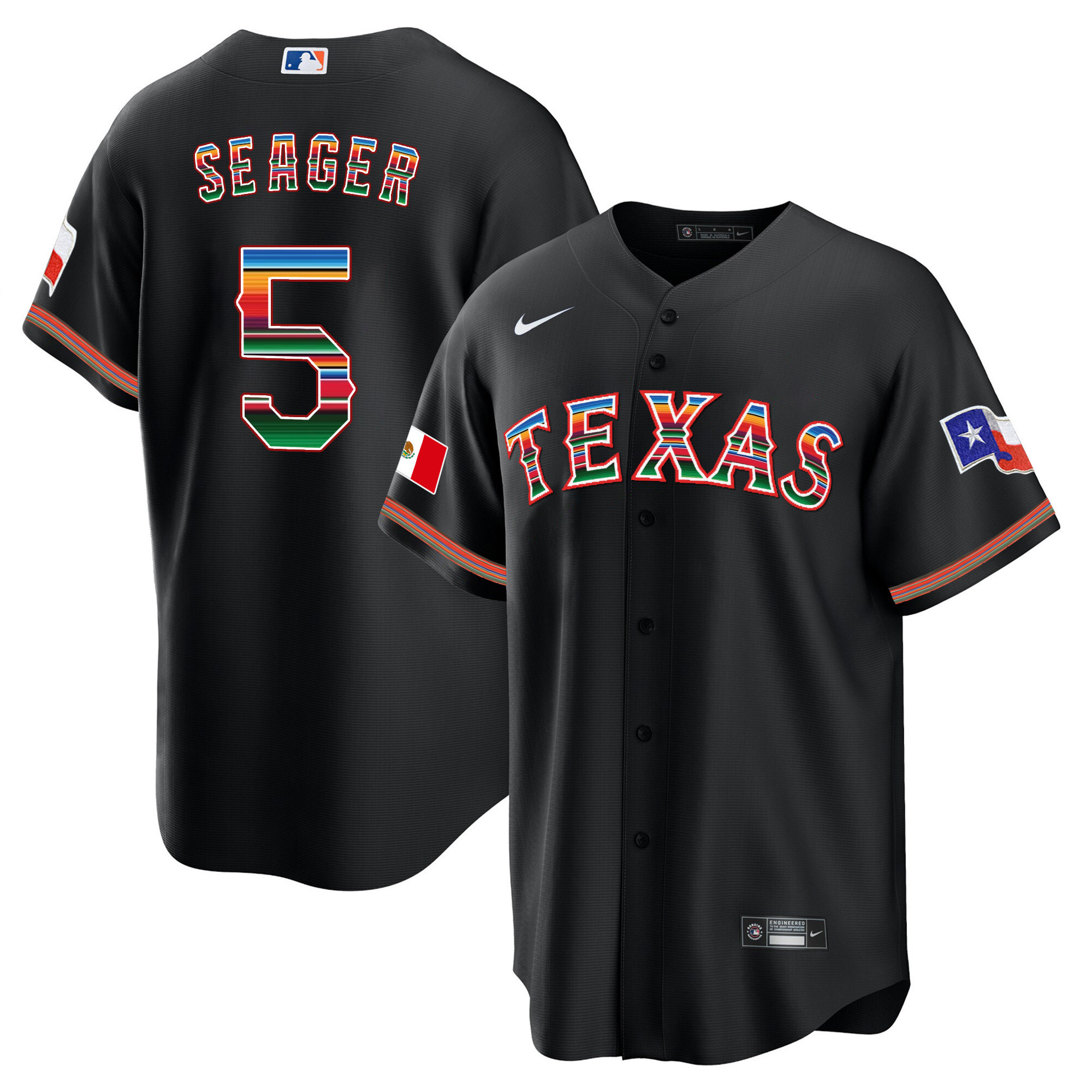 Men's Texas Rangers Mexican Heritage Night Cool Base Jersey - Away - All Stitched - Image 4