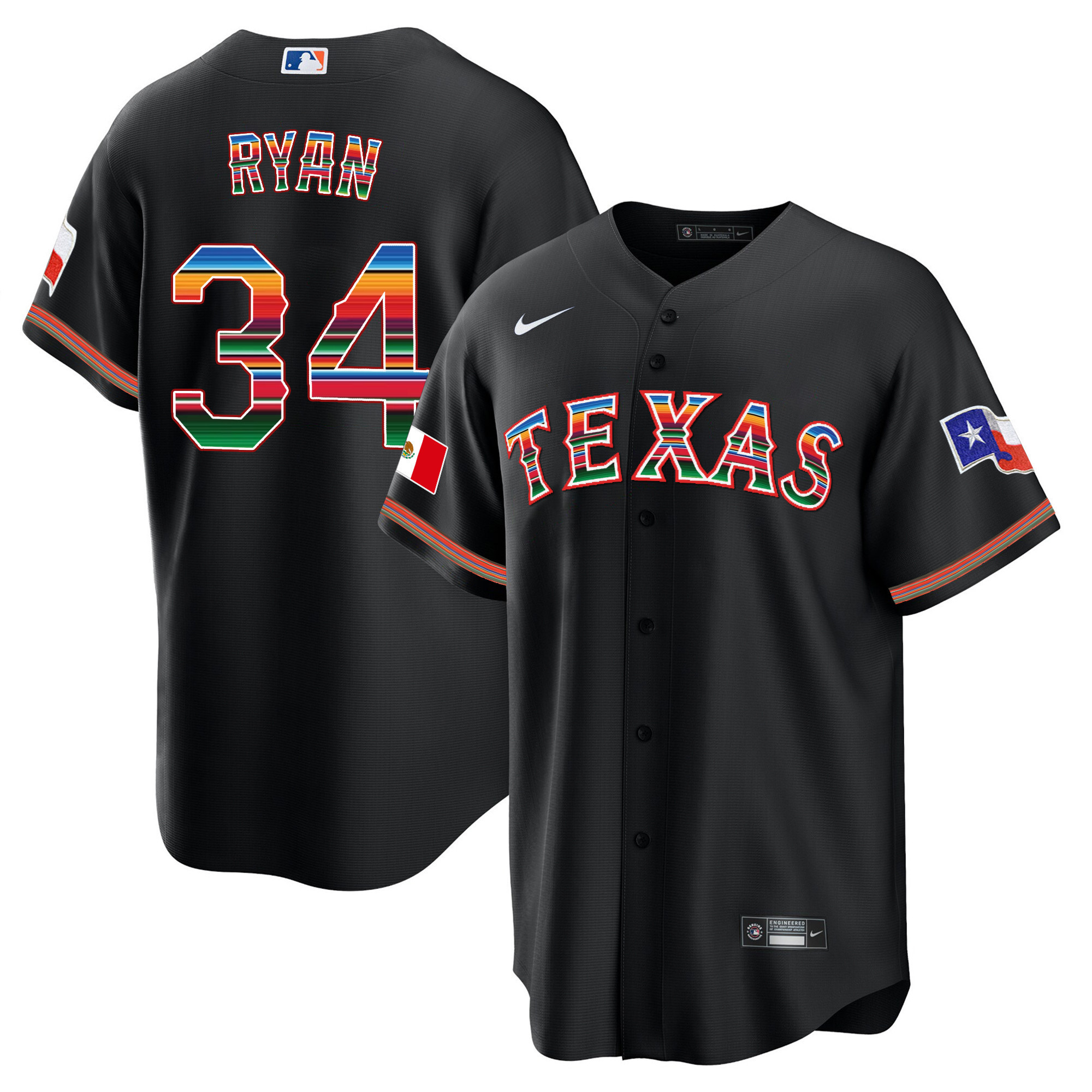 Men's Texas Rangers Mexican Heritage Night Cool Base Jersey - Away - All Stitched