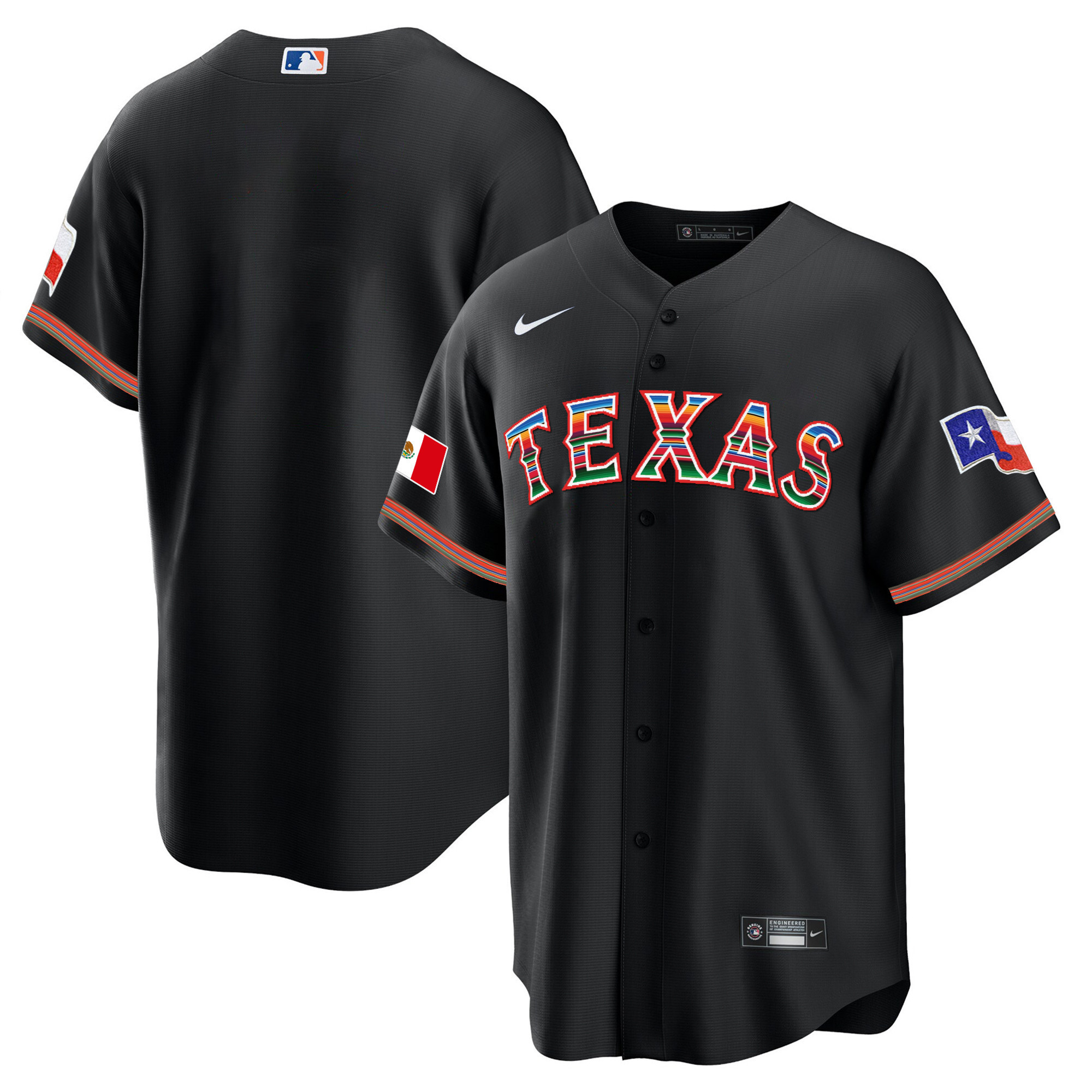 Men's Texas Rangers Mexican Heritage Night Cool Base Jersey - Away - All Stitched - Image 7