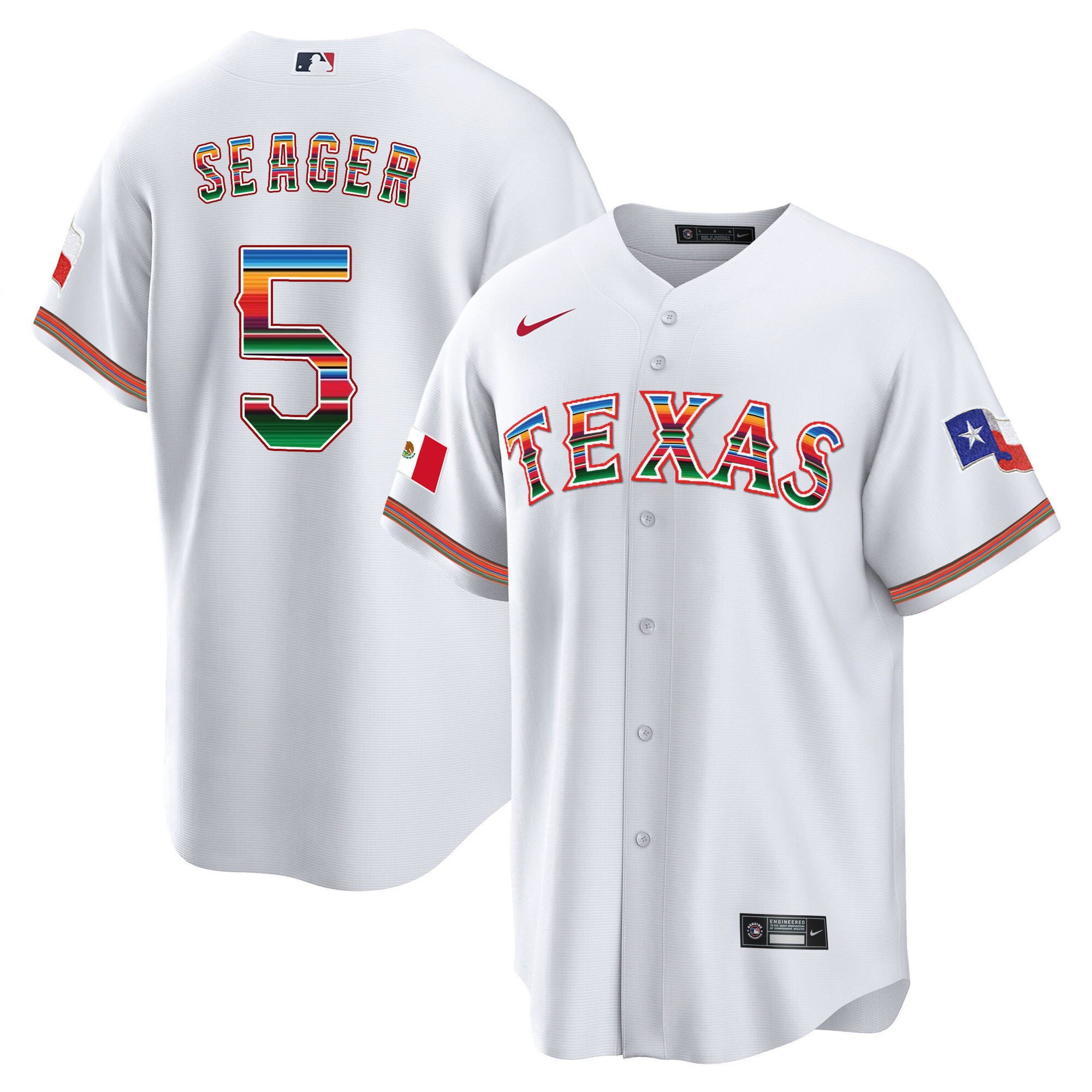 Men's Texas Rangers Mexican Heritage Night Cool Base Jersey - Away - All Stitched - Image 18