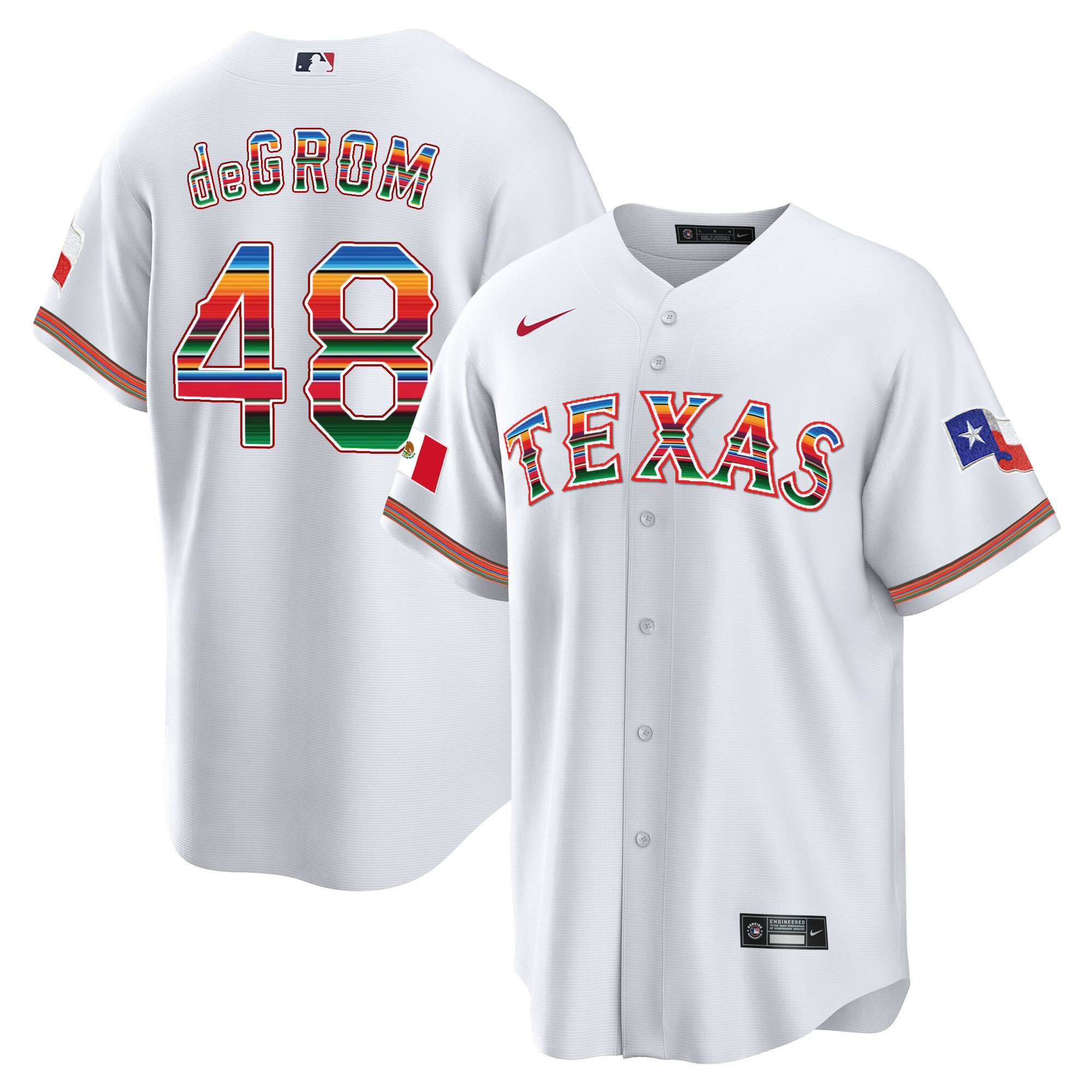 Men's Texas Rangers Mexican Heritage Night Cool Base Jersey - Away - All Stitched - Image 16