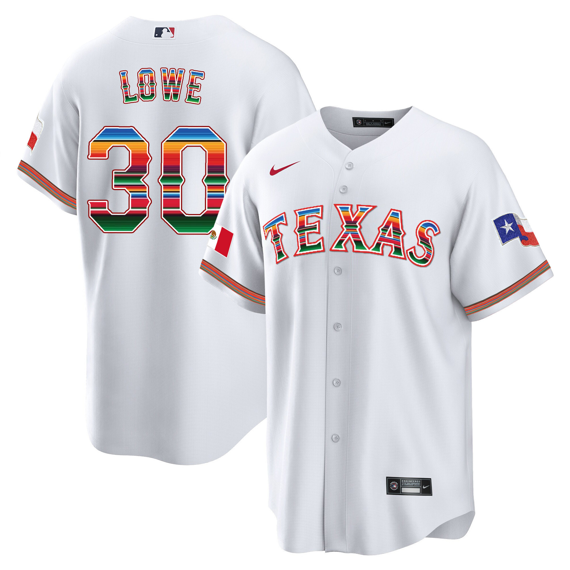 Men's Texas Rangers Mexican Heritage Night Cool Base Jersey - Away - All Stitched - Image 20