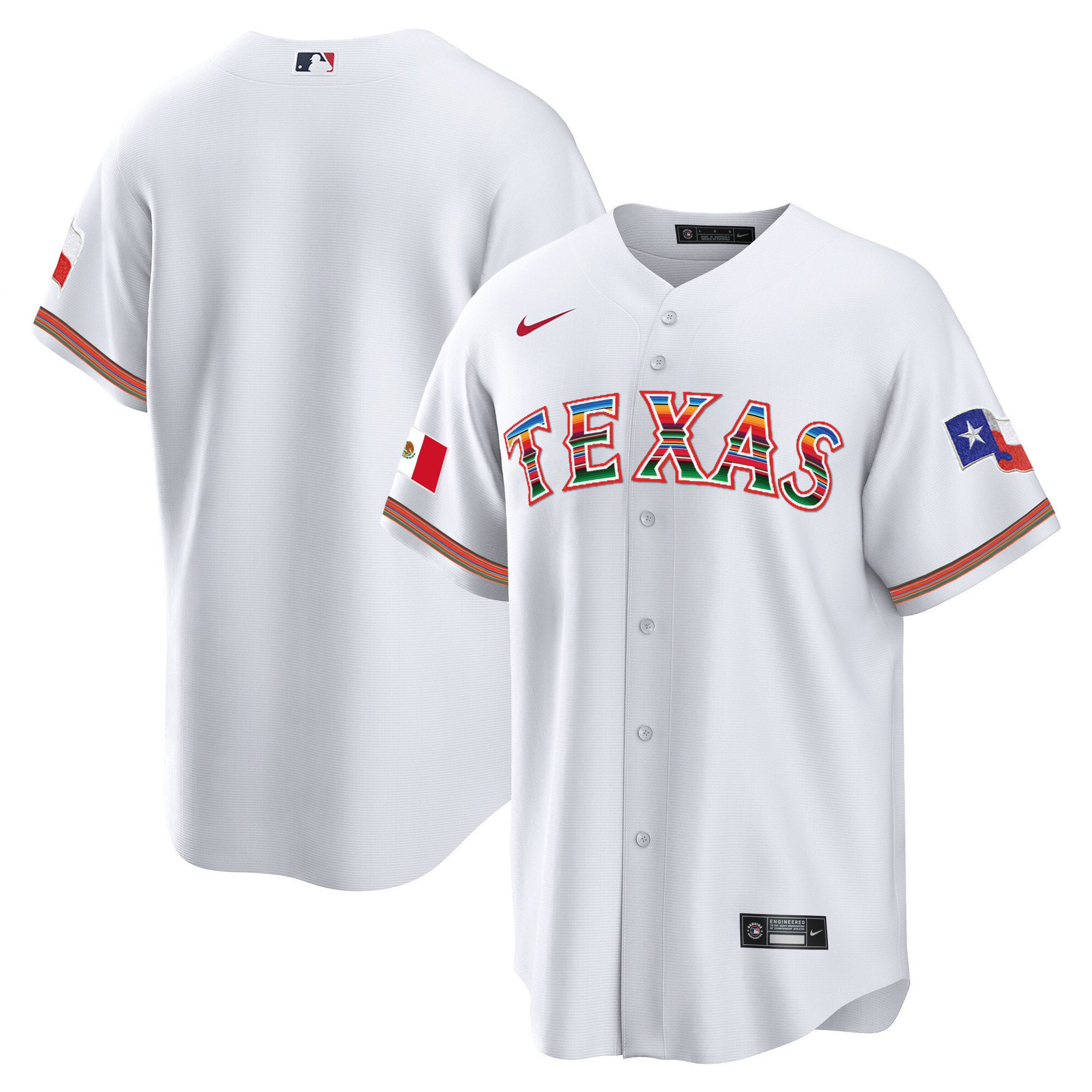 Men's Texas Rangers Mexican Heritage Night Cool Base Jersey - Away - All Stitched - Image 21