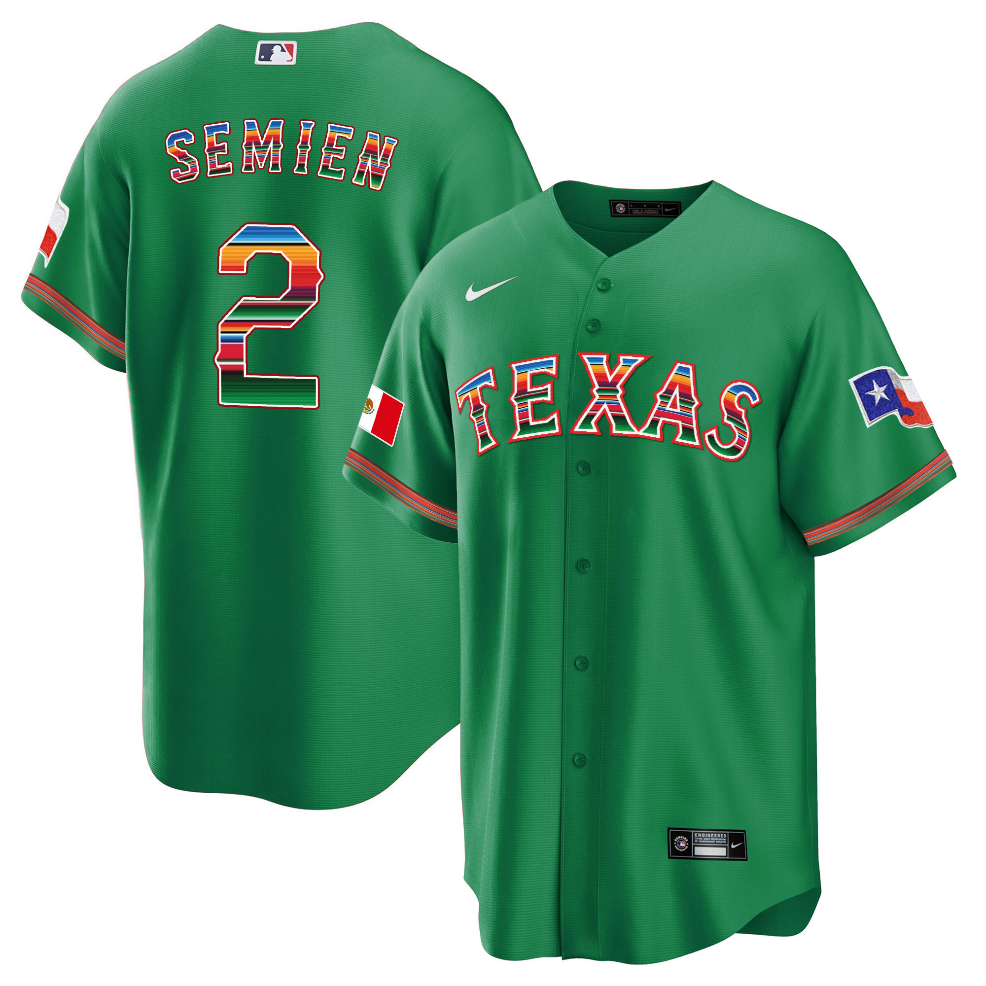 Men's Texas Rangers Mexican Heritage Night Cool Base Jersey - Away - All Stitched - Image 26