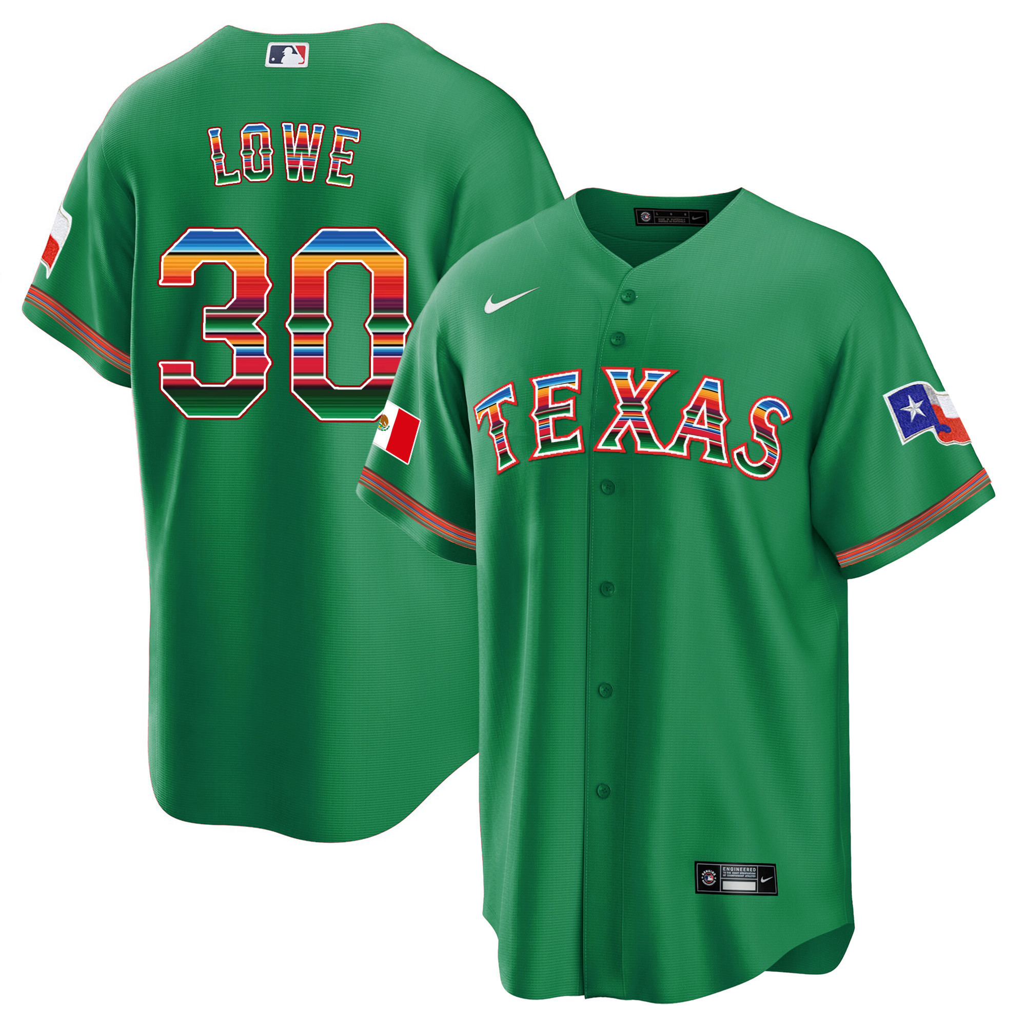 Men's Texas Rangers Mexican Heritage Night Cool Base Jersey - Away - All Stitched - Image 27