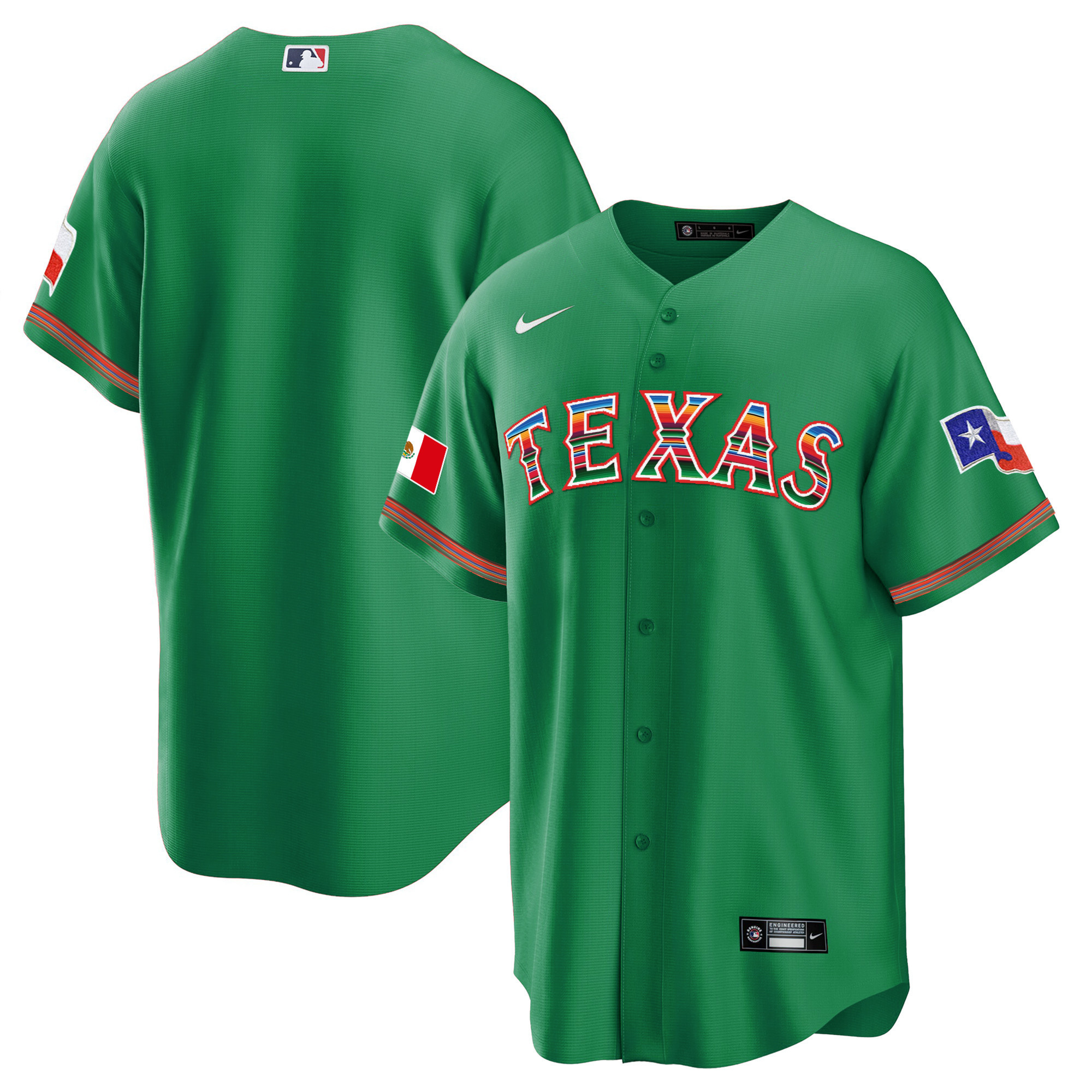 Men's Texas Rangers Mexican Heritage Night Cool Base Jersey - Away - All Stitched - Image 28