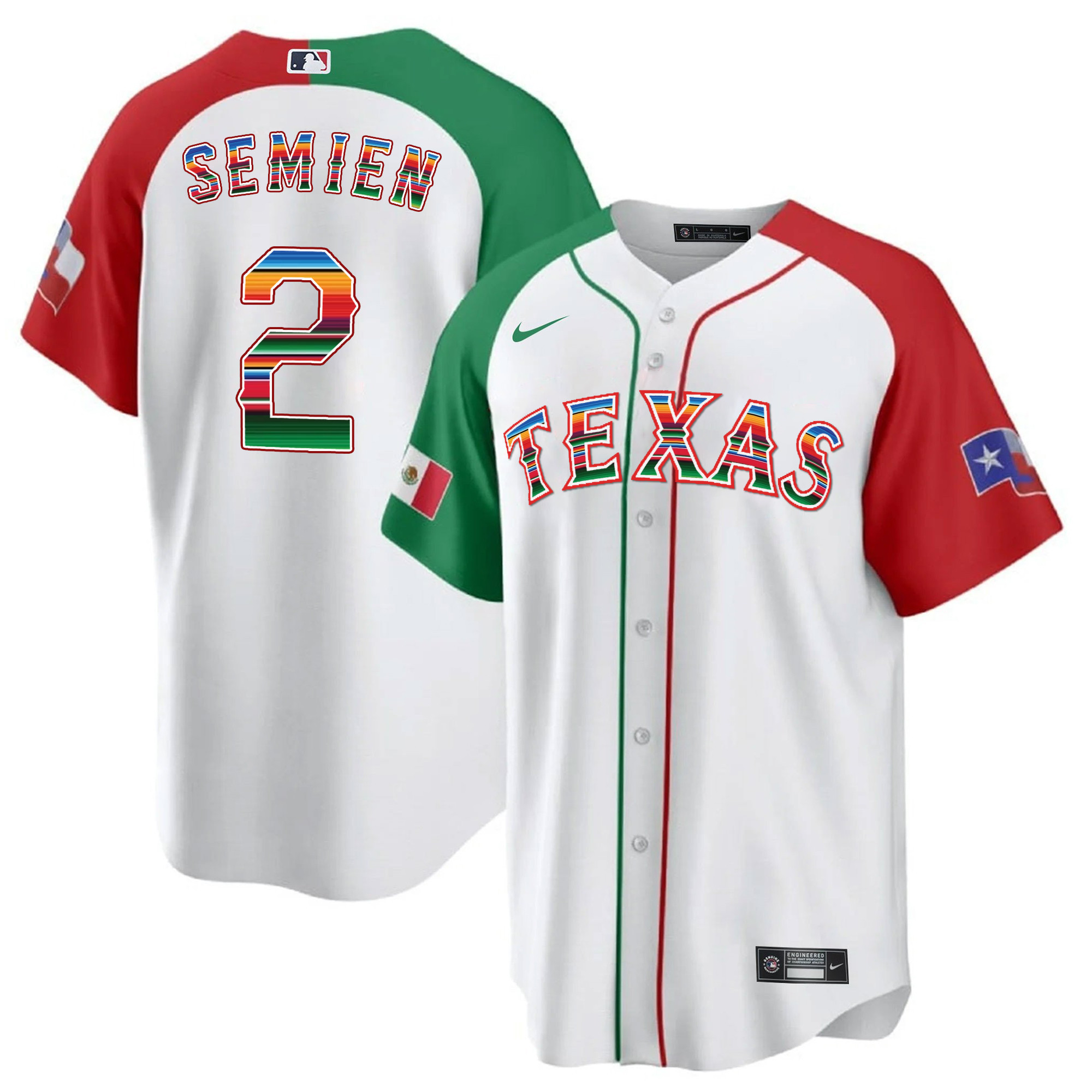 Men's Texas Rangers Mexican Heritage Night Cool Base Jersey - Away - All Stitched - Image 33