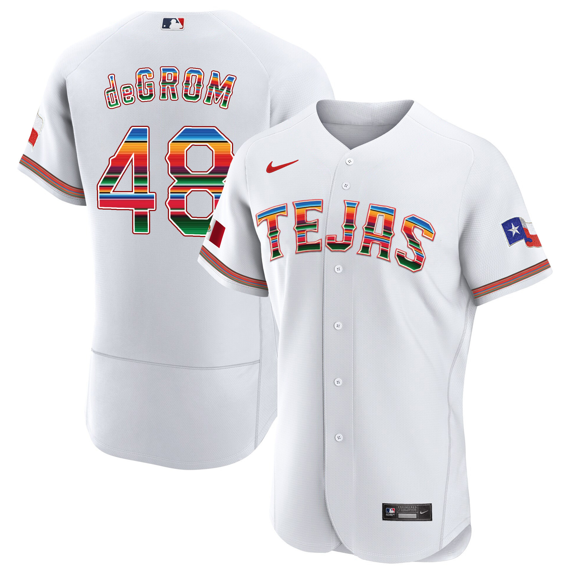 Men's Texas Rangers Mexican Flex Base Jersey - All Stitched - Image 16