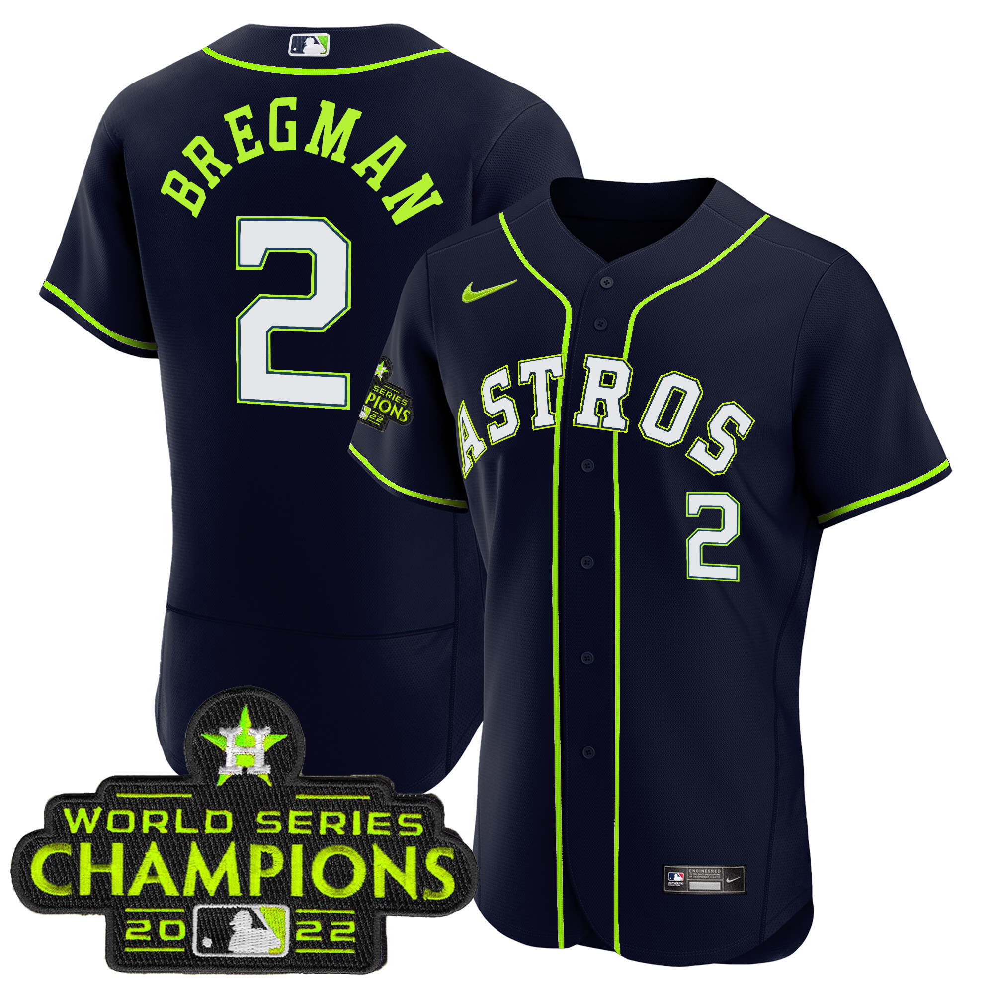 Houston Astros Flex Base Fan Made Jersey - All Stitched - Image 2