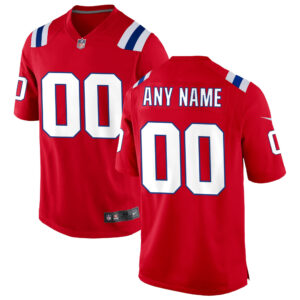 New England Patriots Custom Red Jersey - All Stitched