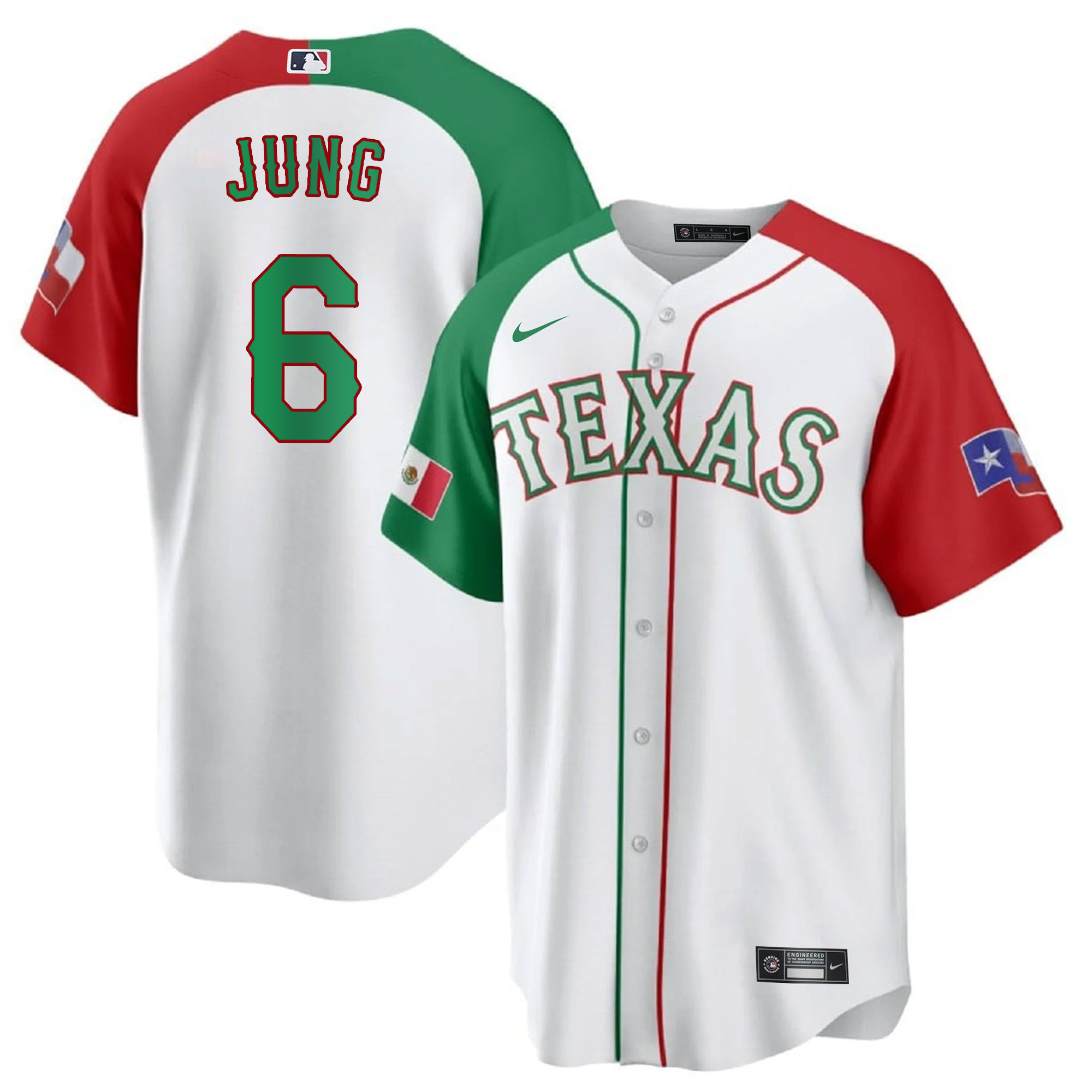 Men's Texas Rangers Mexican Cool Base Jersey - All Stitched - Image 43