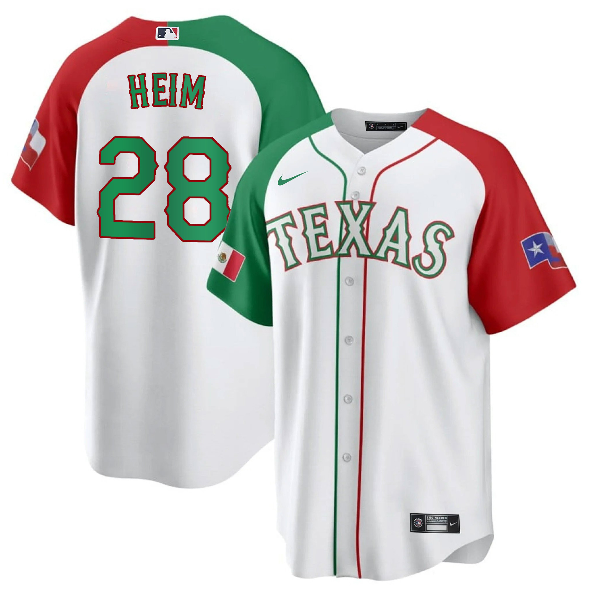 Men's Texas Rangers Mexican Cool Base Jersey - All Stitched - Image 44