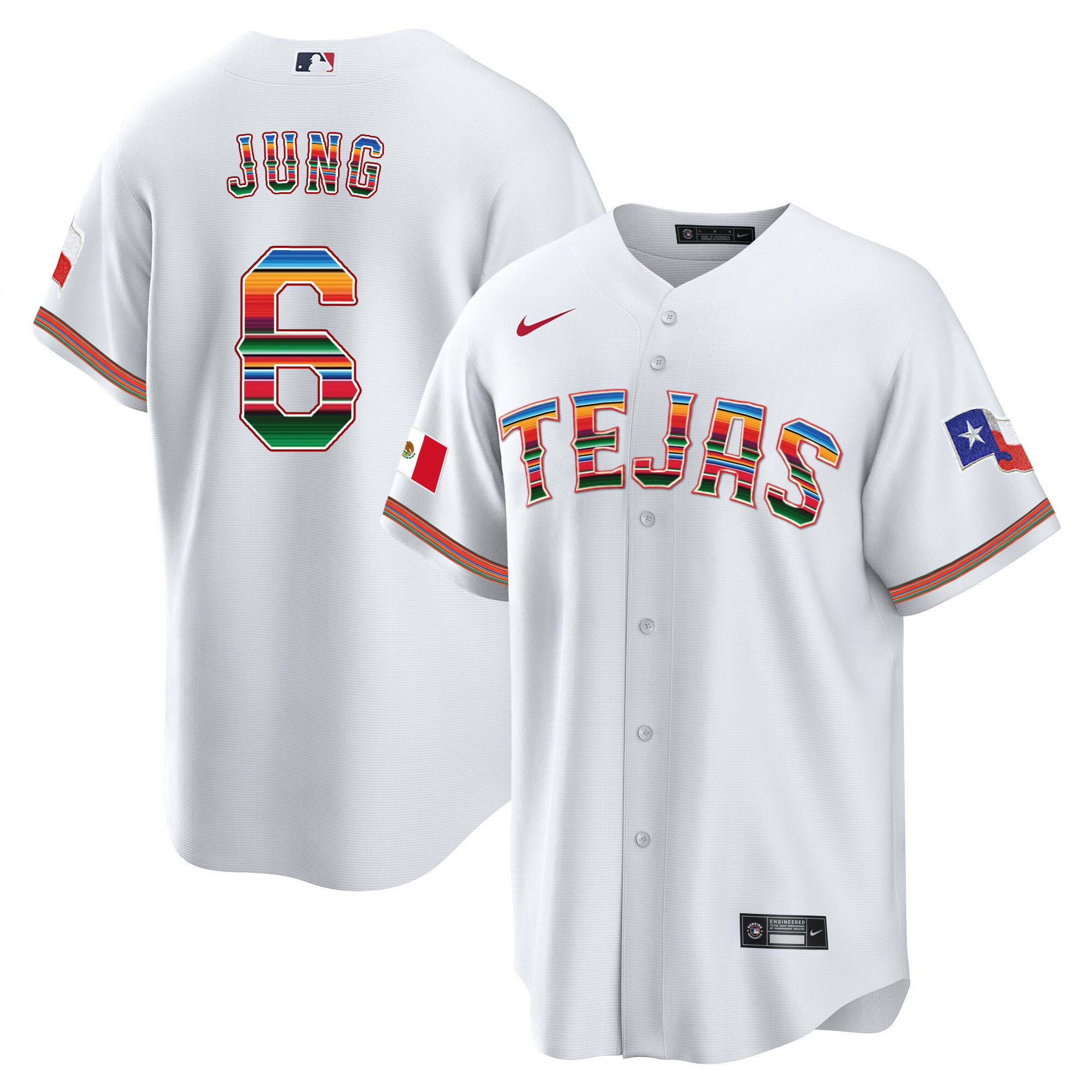 Men's Texas Rangers Mexican Cool Base Jersey - All Stitched - Image 25