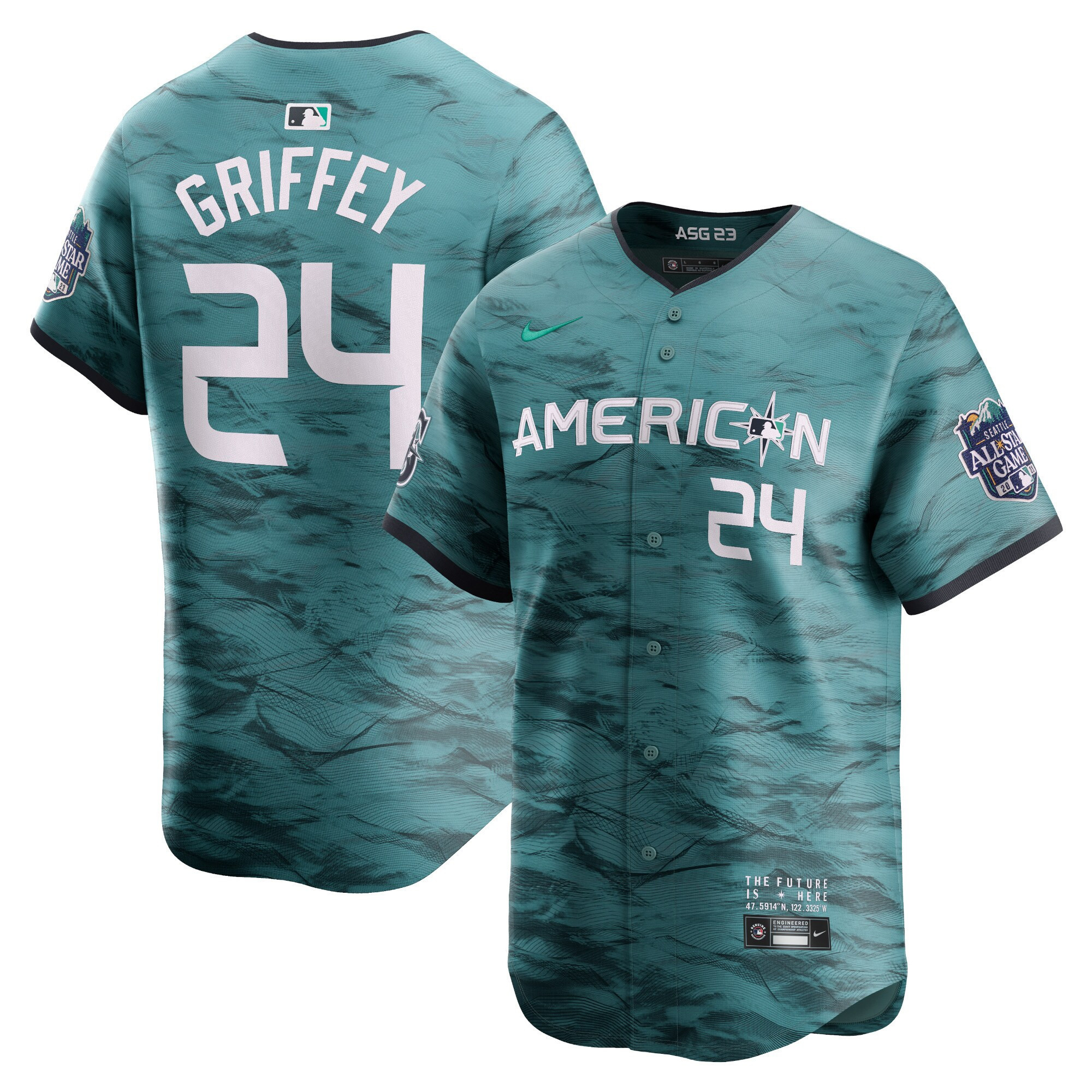 Men's American League 2023 All-Star Game Teal Jersey - All Stitched - Image 18