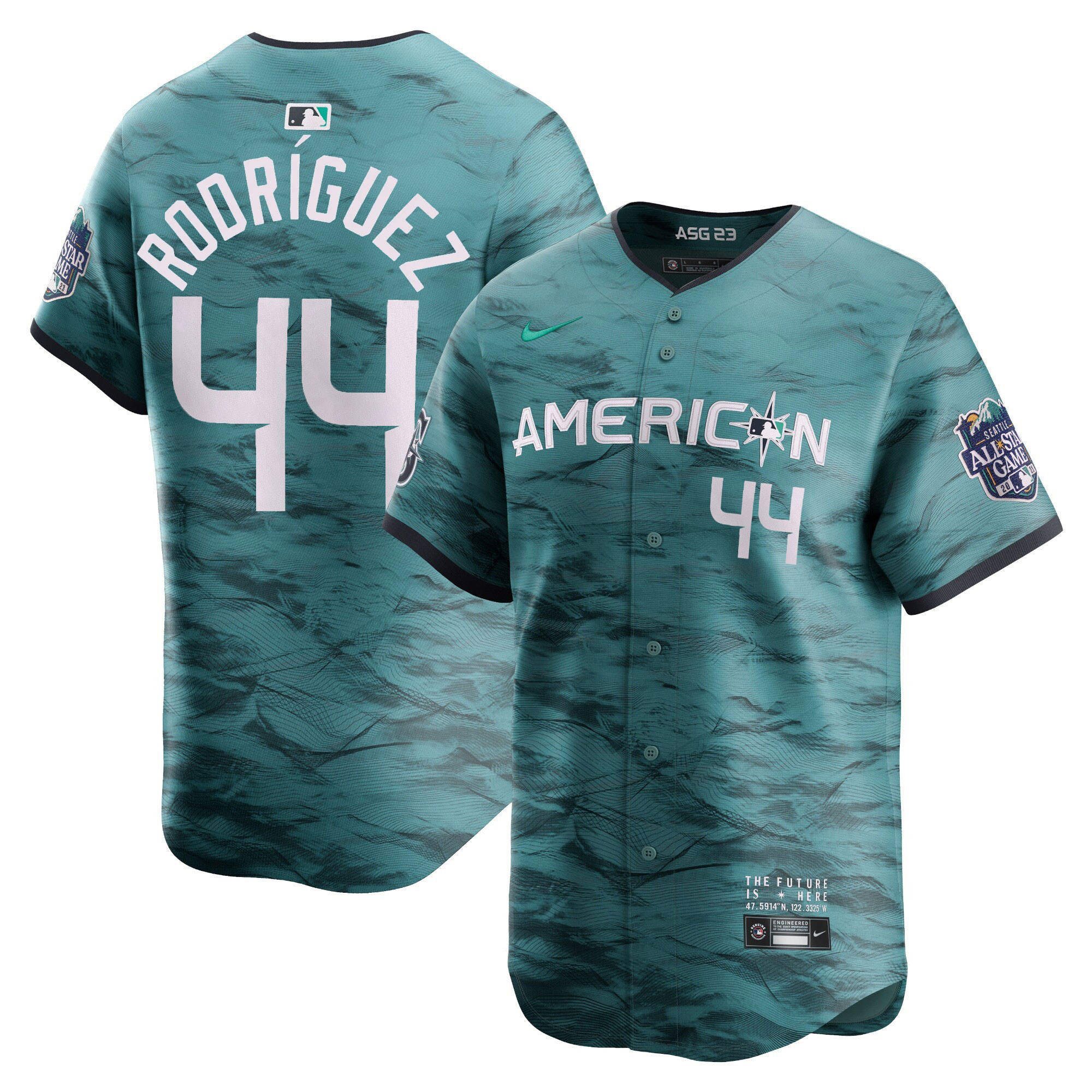 Men's American League 2023 All-Star Game Teal Jersey - All Stitched - Image 23