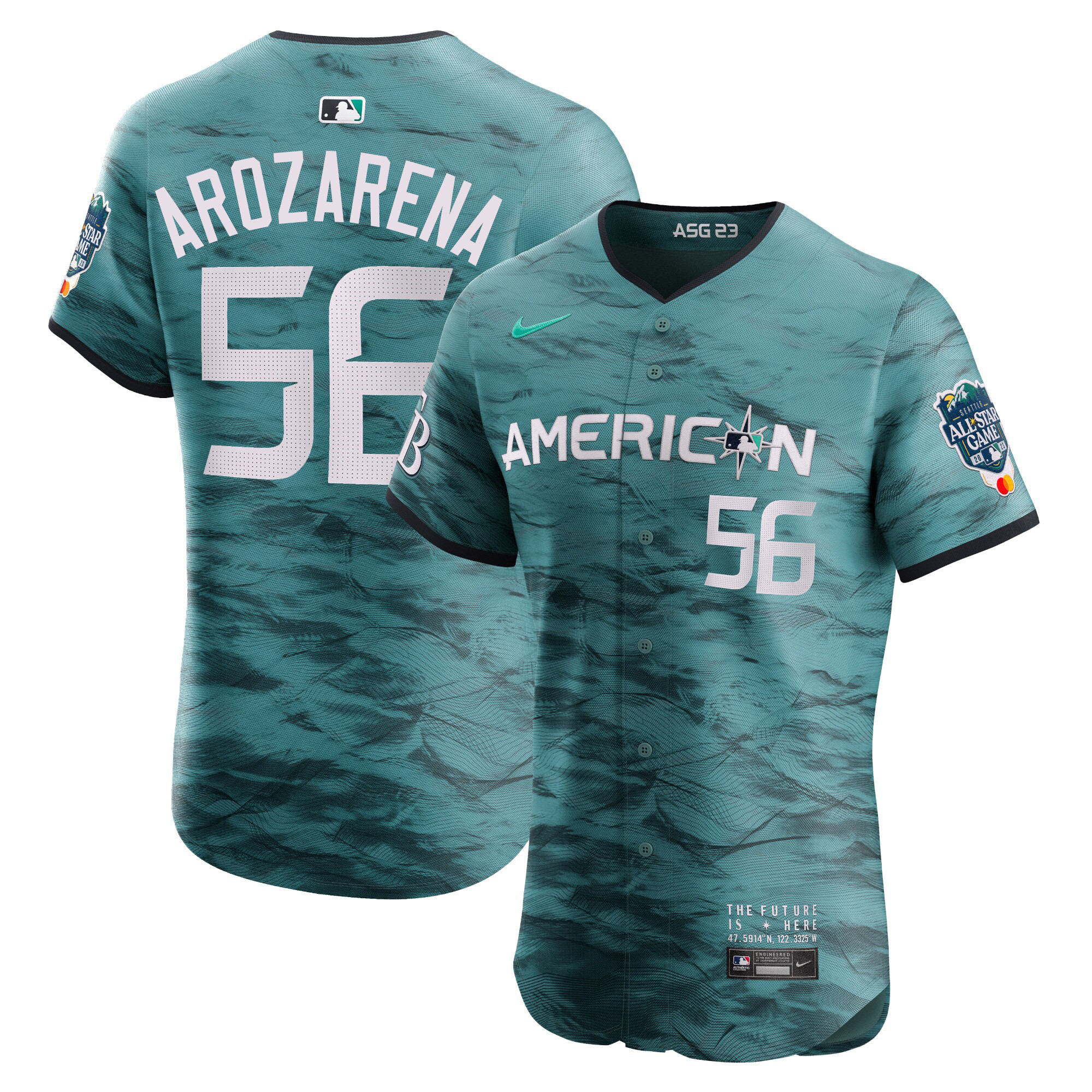 Men's American League 2023 All-Star Game Teal Jersey - All Stitched - Image 10
