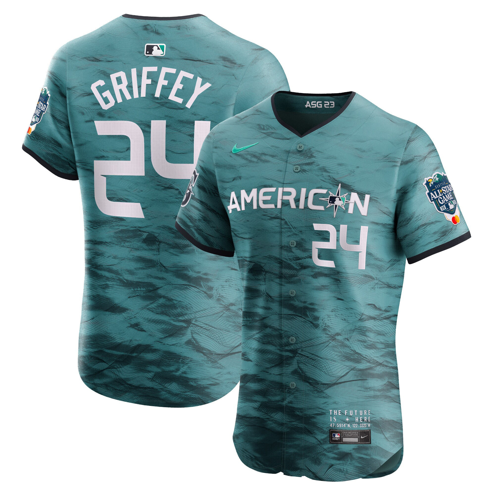 Men's American League 2023 All-Star Game Teal Jersey - All Stitched - Image 6