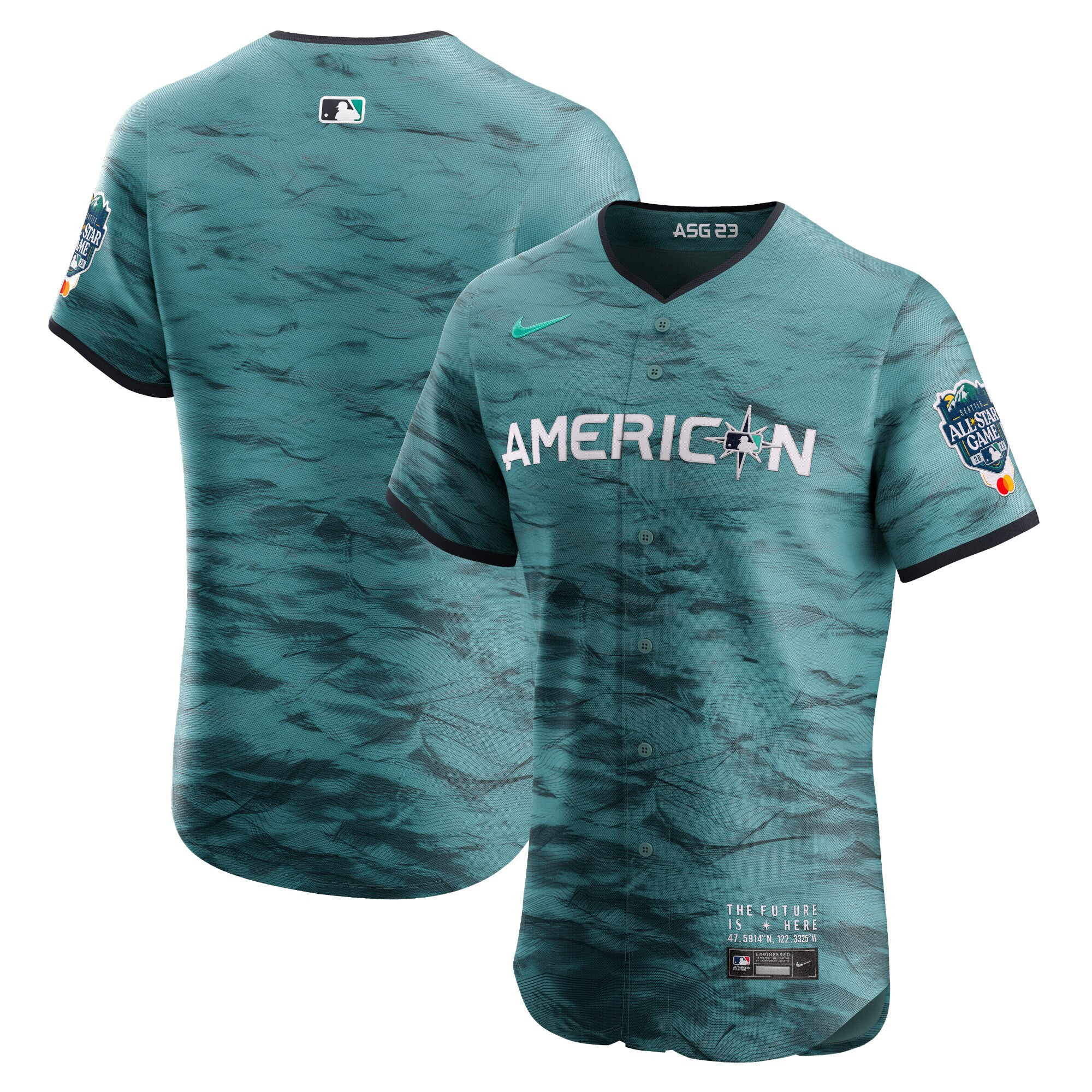 Men's American League 2023 All-Star Game Teal Jersey - All Stitched - Image 12
