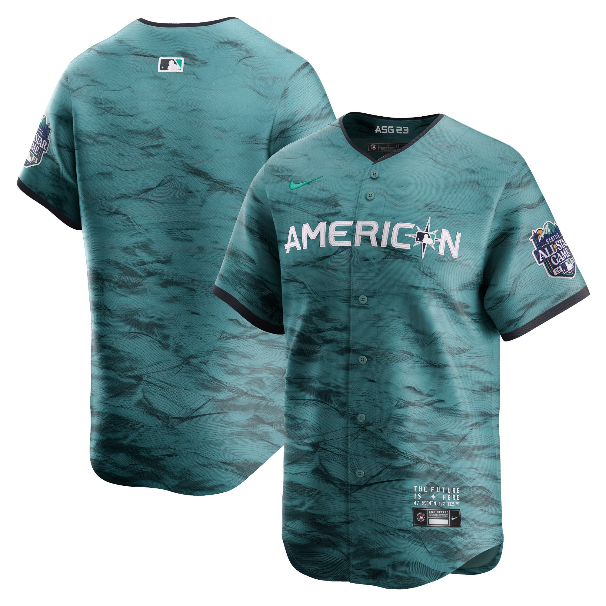 Men's American League 2023 All-Star Game Teal Jersey - All Stitched - Image 24