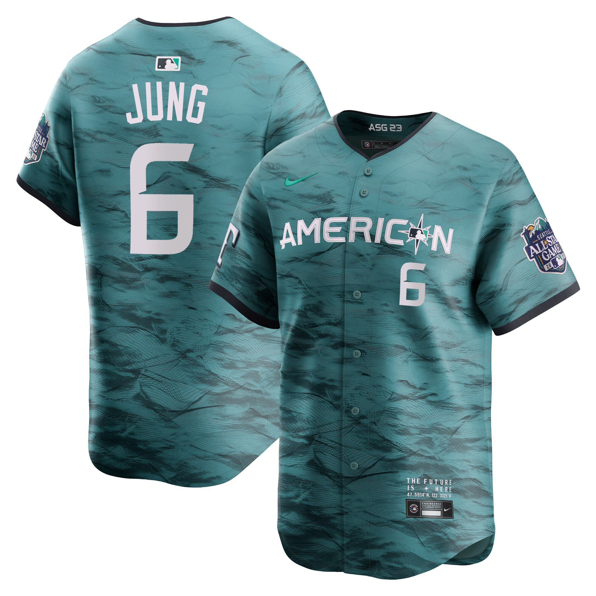 Men's American League 2023 All-Star Game Teal Jersey - All Stitched - Image 20