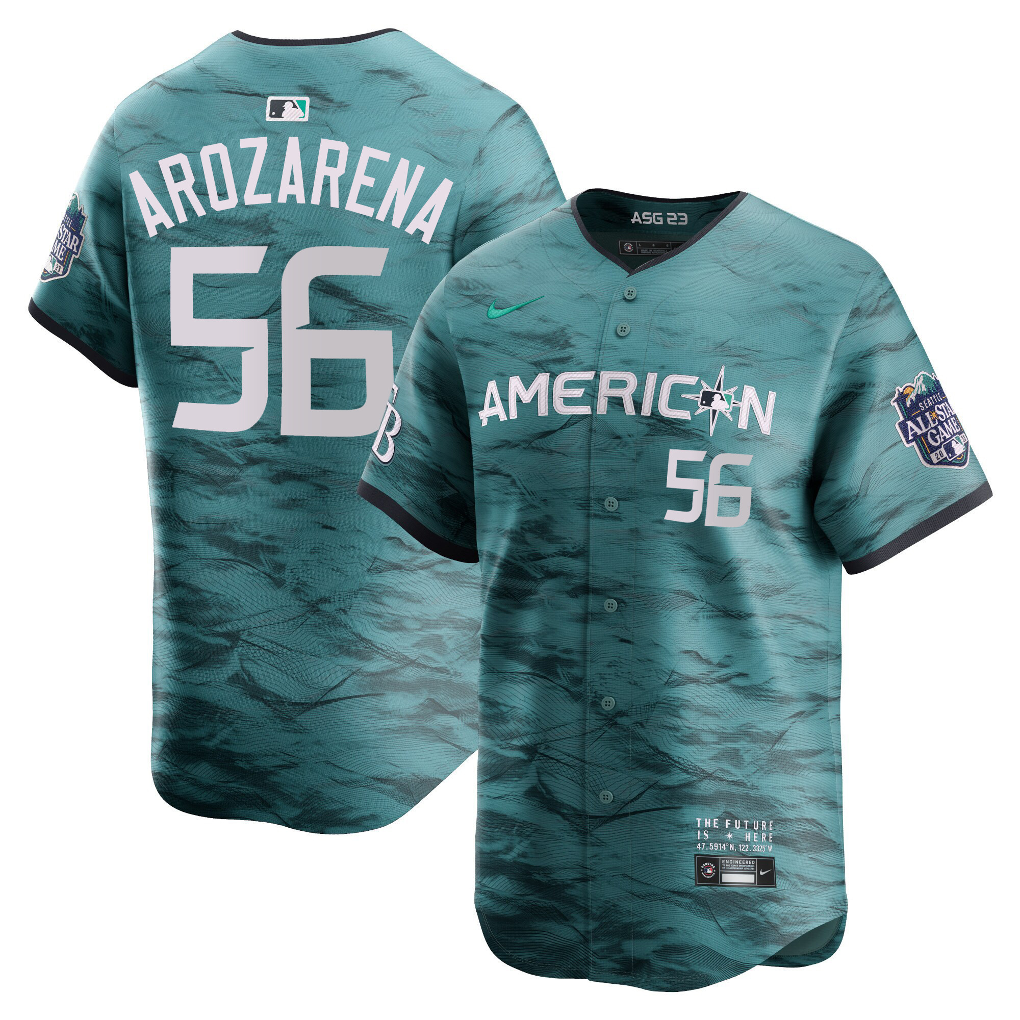 Men's American League 2023 All-Star Game Teal Jersey - All Stitched - Image 22