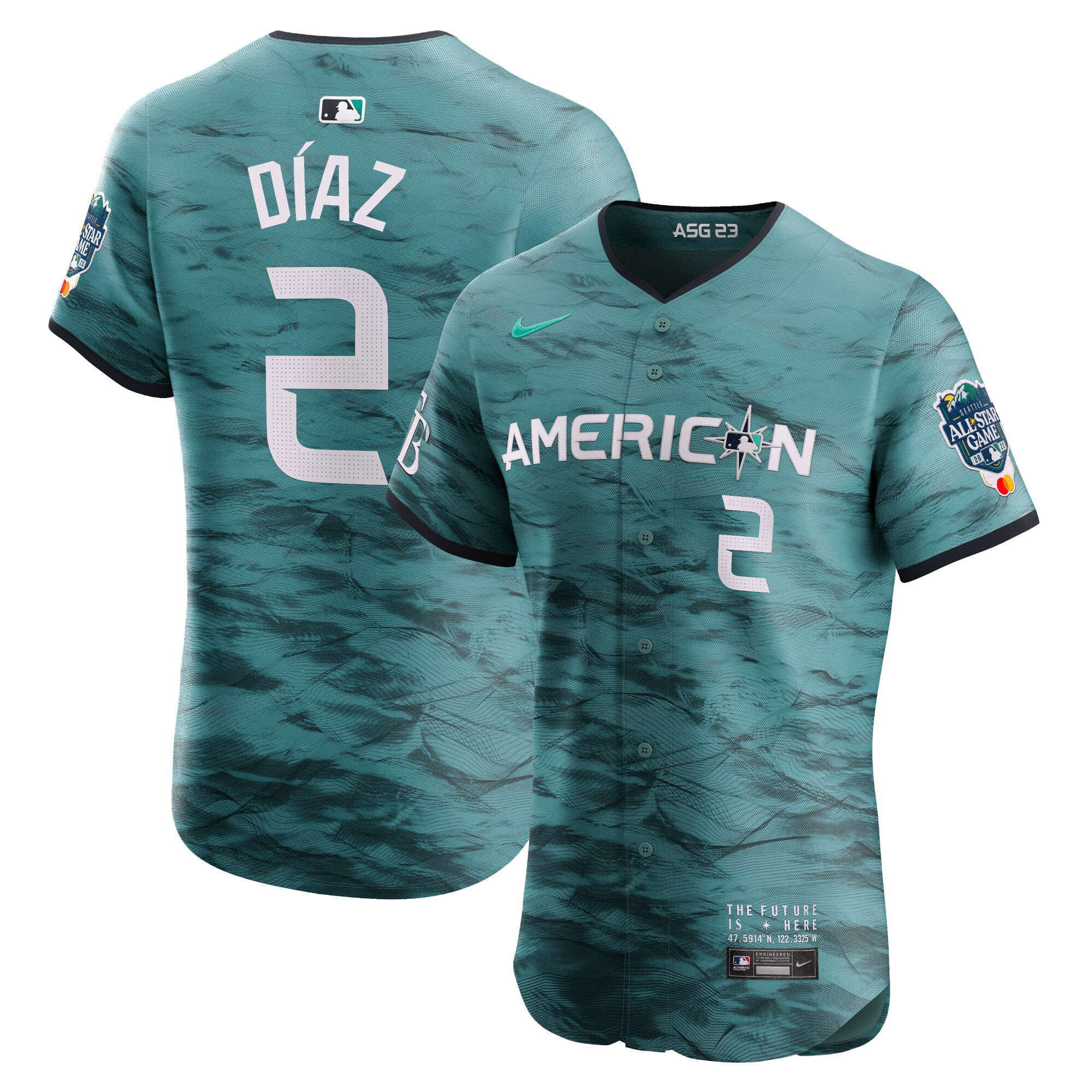 Men's American League 2023 All-Star Game Teal Jersey - All Stitched - Image 7