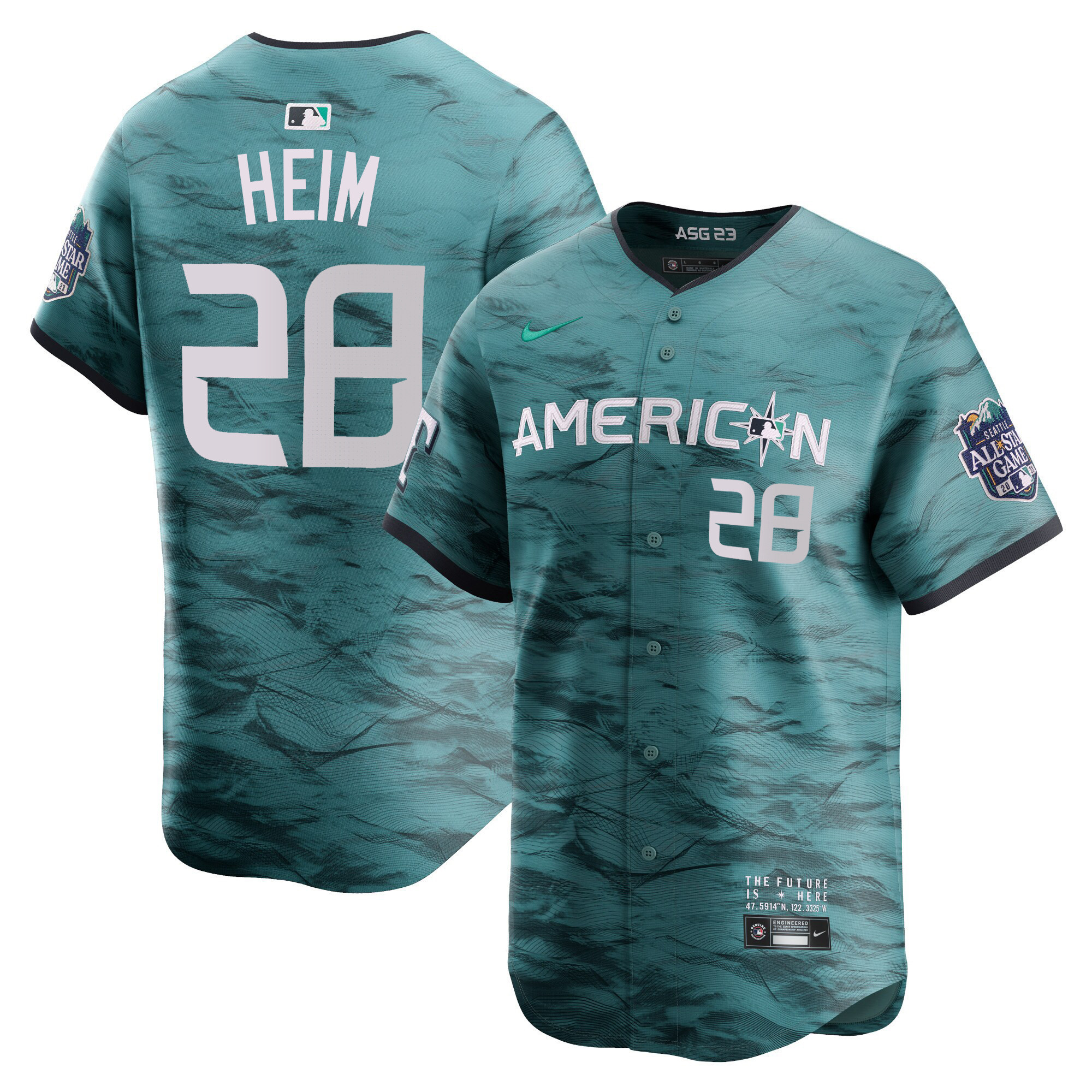 Men's American League 2023 All-Star Game Teal Jersey - All Stitched - Image 21