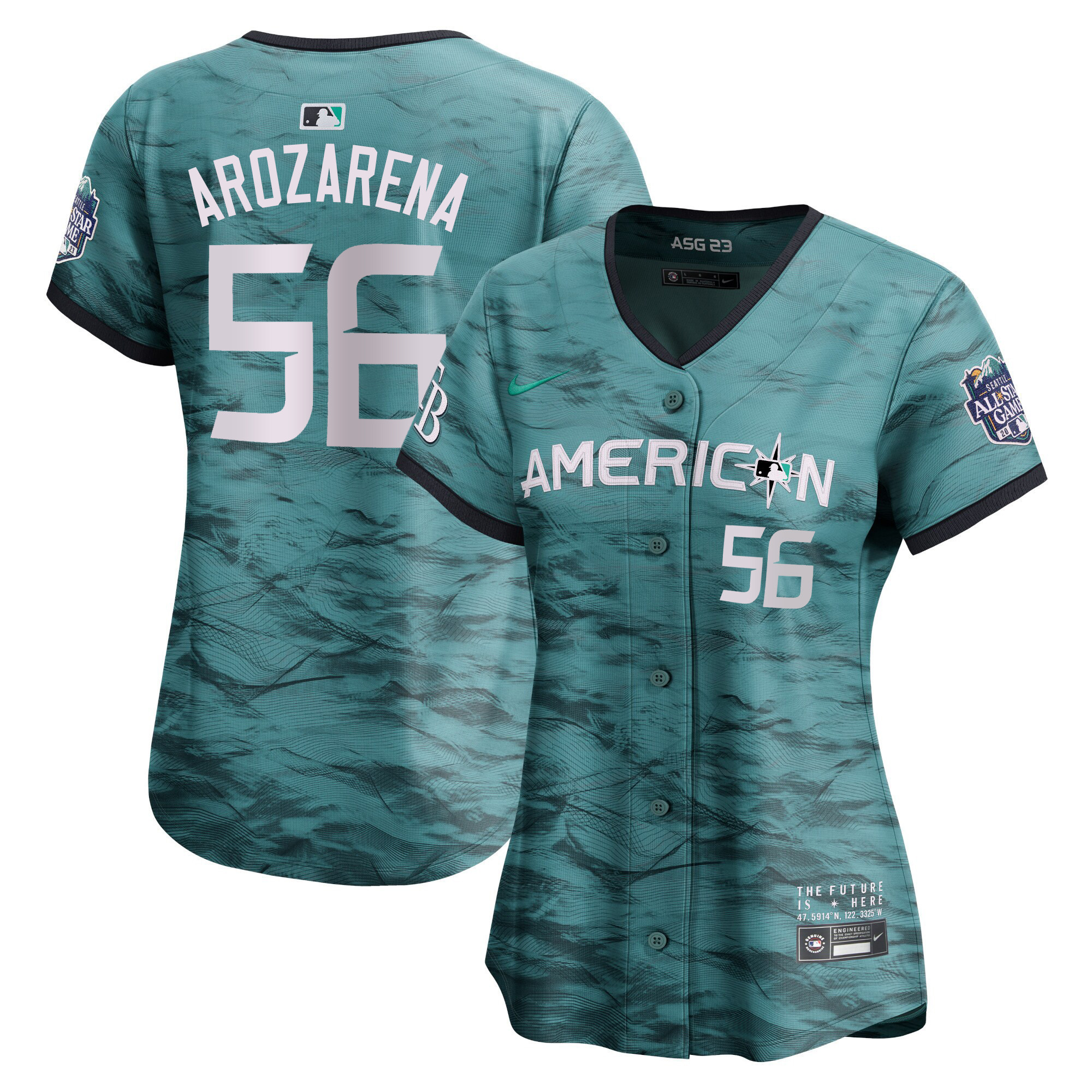 Women's American League 2023 All-Star Game Teal Jersey - All Stitched - Image 10