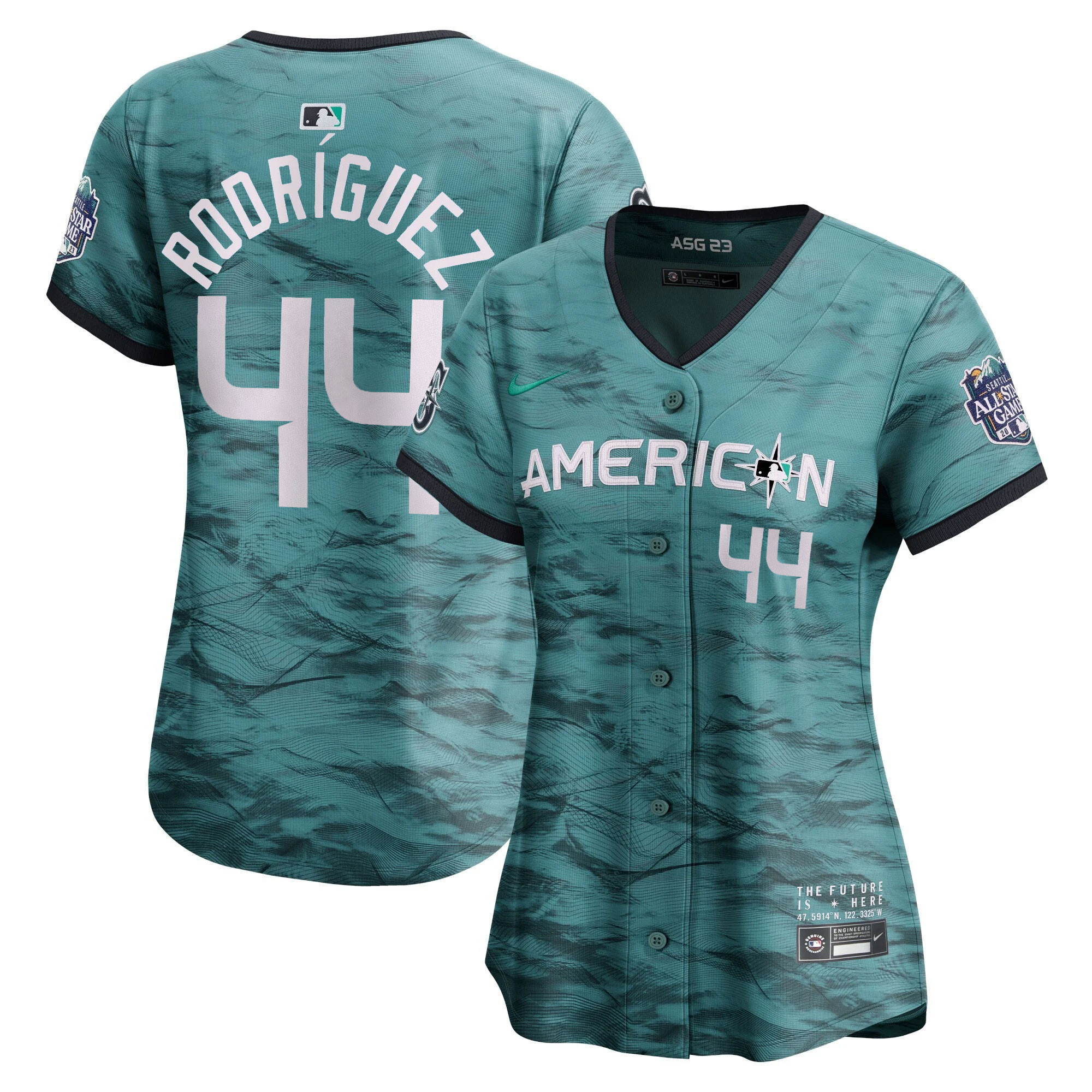 Women's American League 2023 All-Star Game Teal Jersey - All Stitched - Image 11