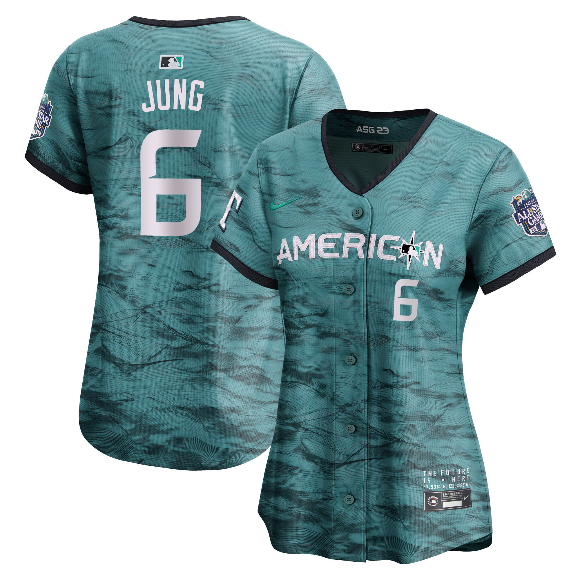 Women's American League 2023 All-Star Game Teal Jersey - All Stitched - Image 8