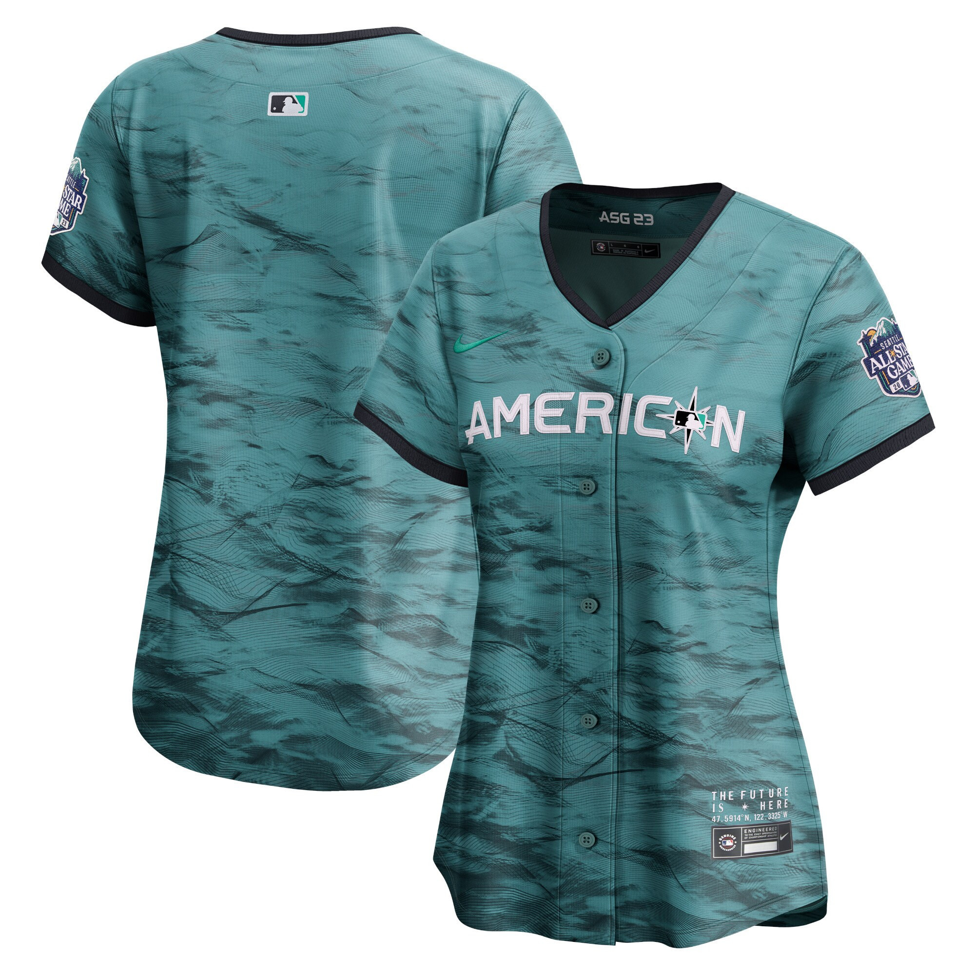 Women's American League 2023 All-Star Game Teal Jersey - All Stitched - Image 12